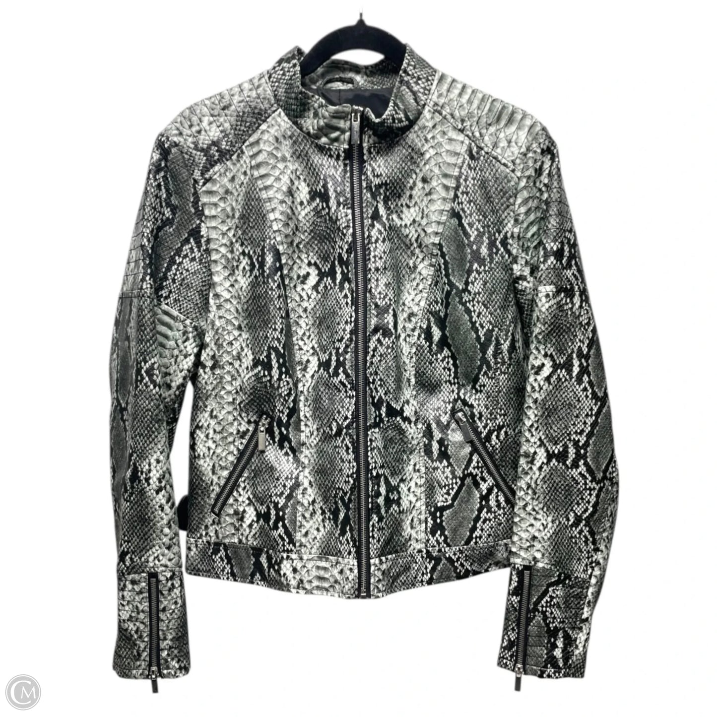 Jacket Moto By Baccini In Snakeskin Print, Size: L