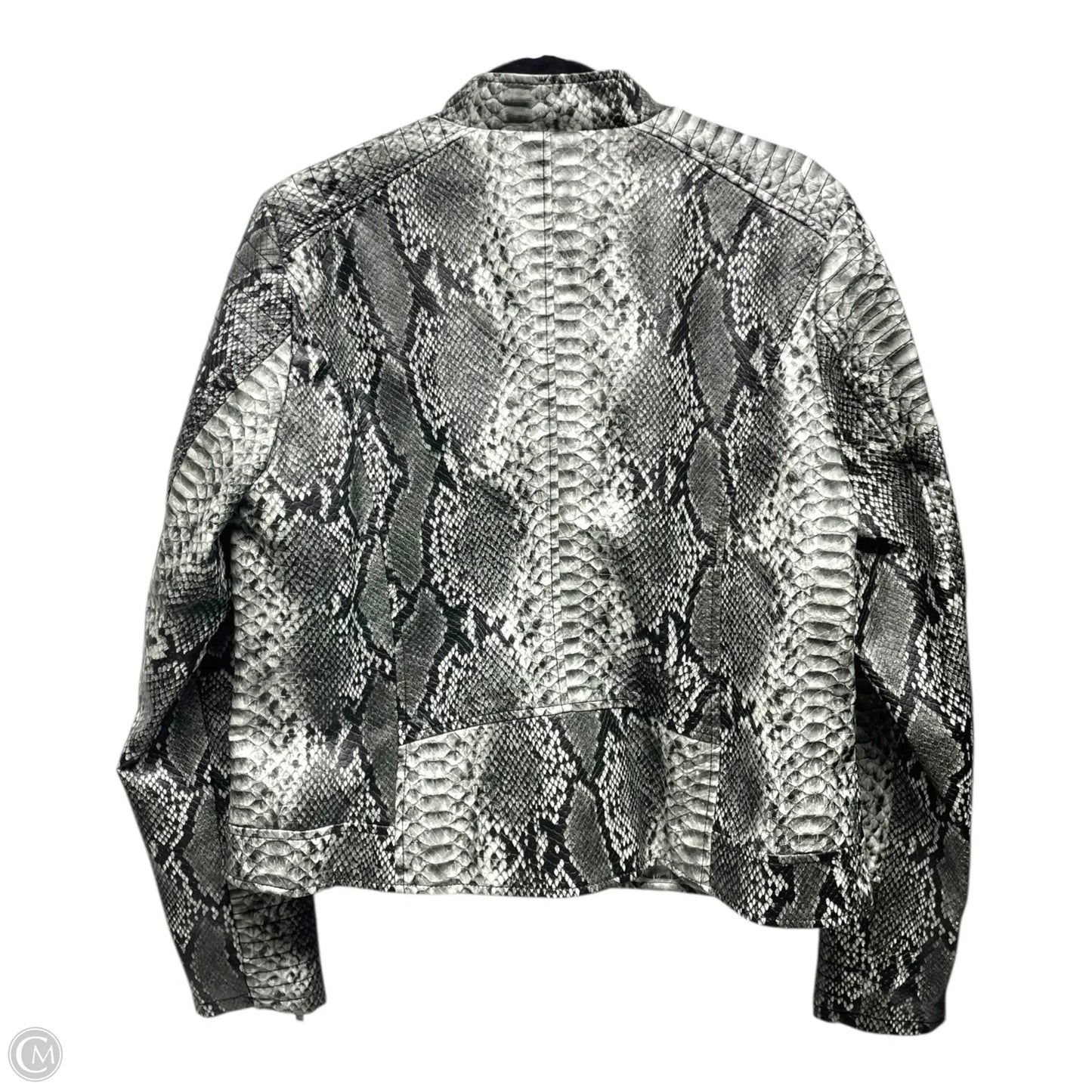 Jacket Moto By Baccini In Snakeskin Print, Size: L