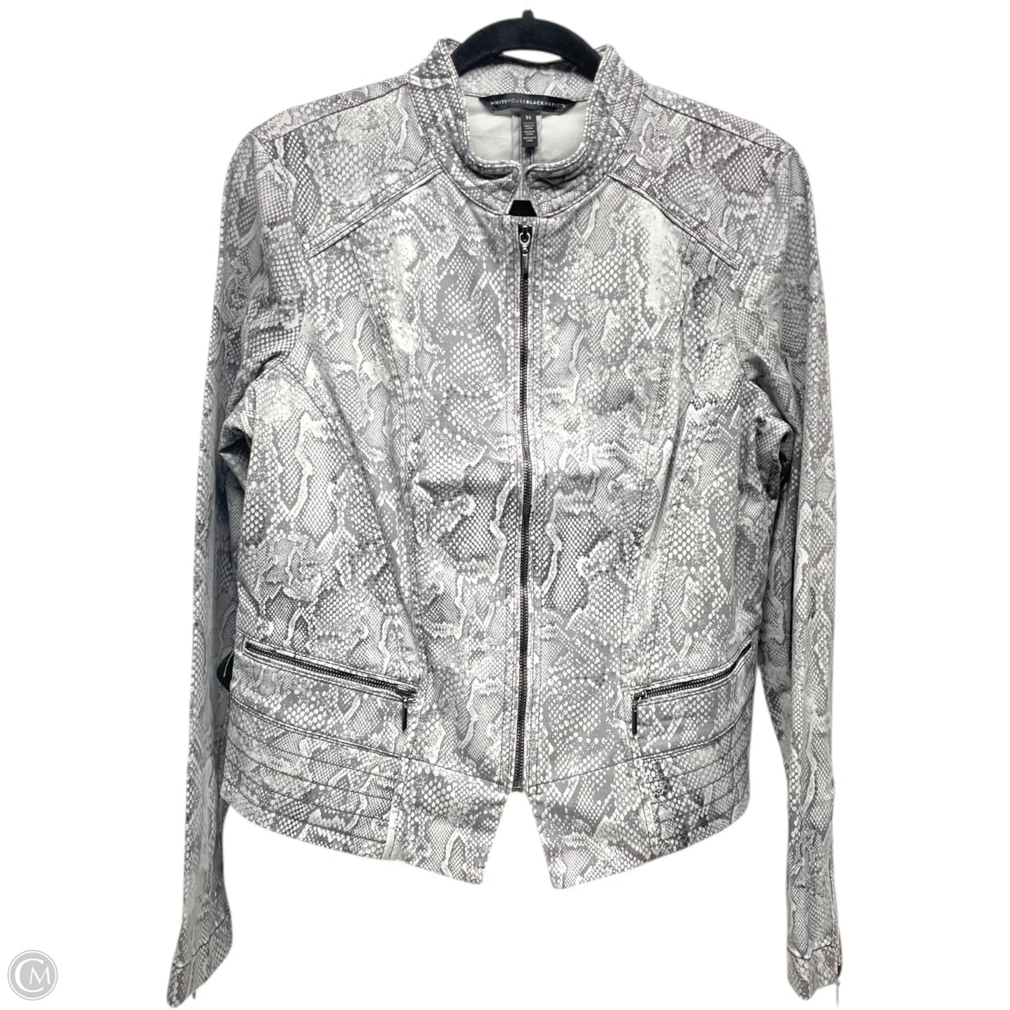 Jacket Moto By White House Black Market In Snakeskin Print, Size: 14