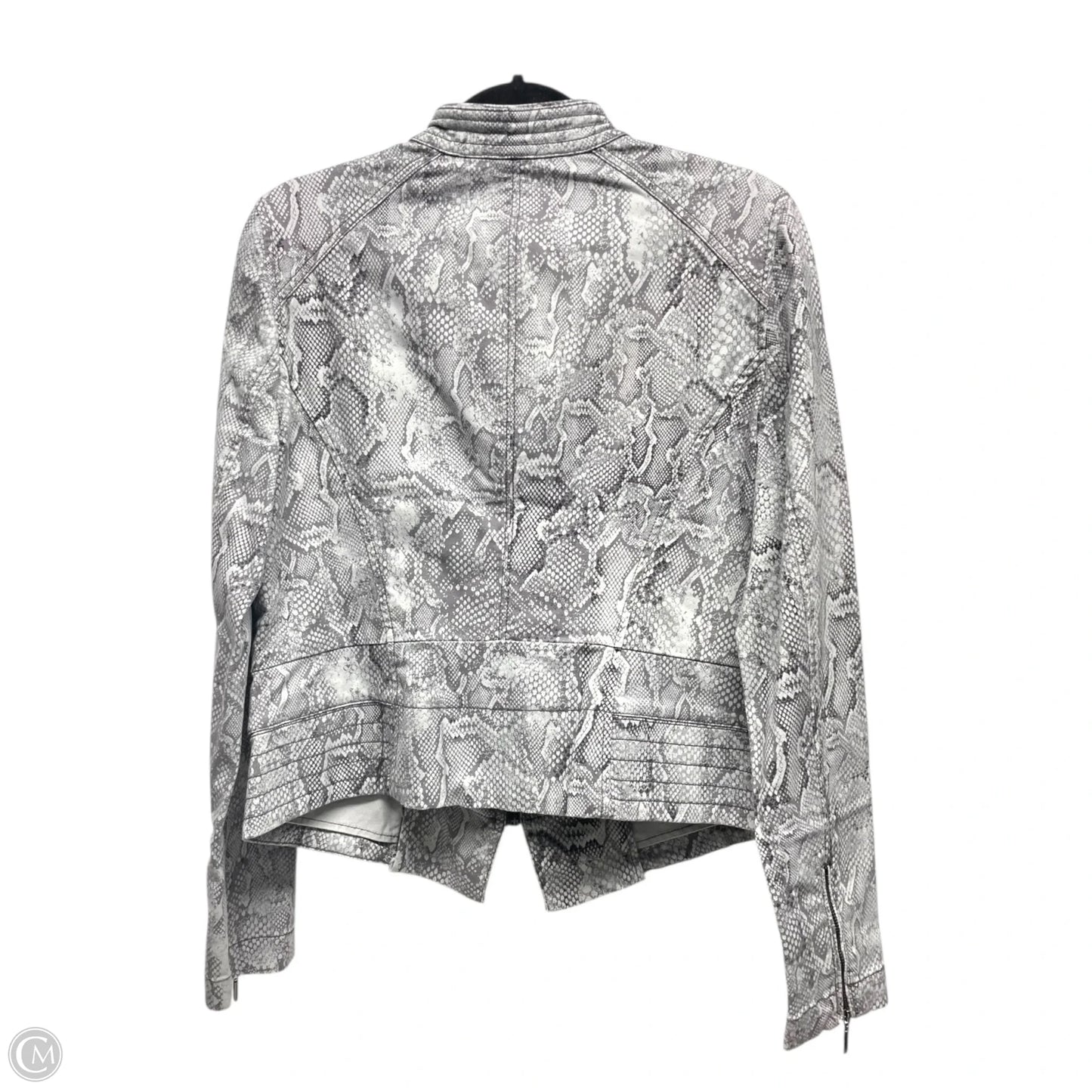 Jacket Moto By White House Black Market In Snakeskin Print, Size: 14