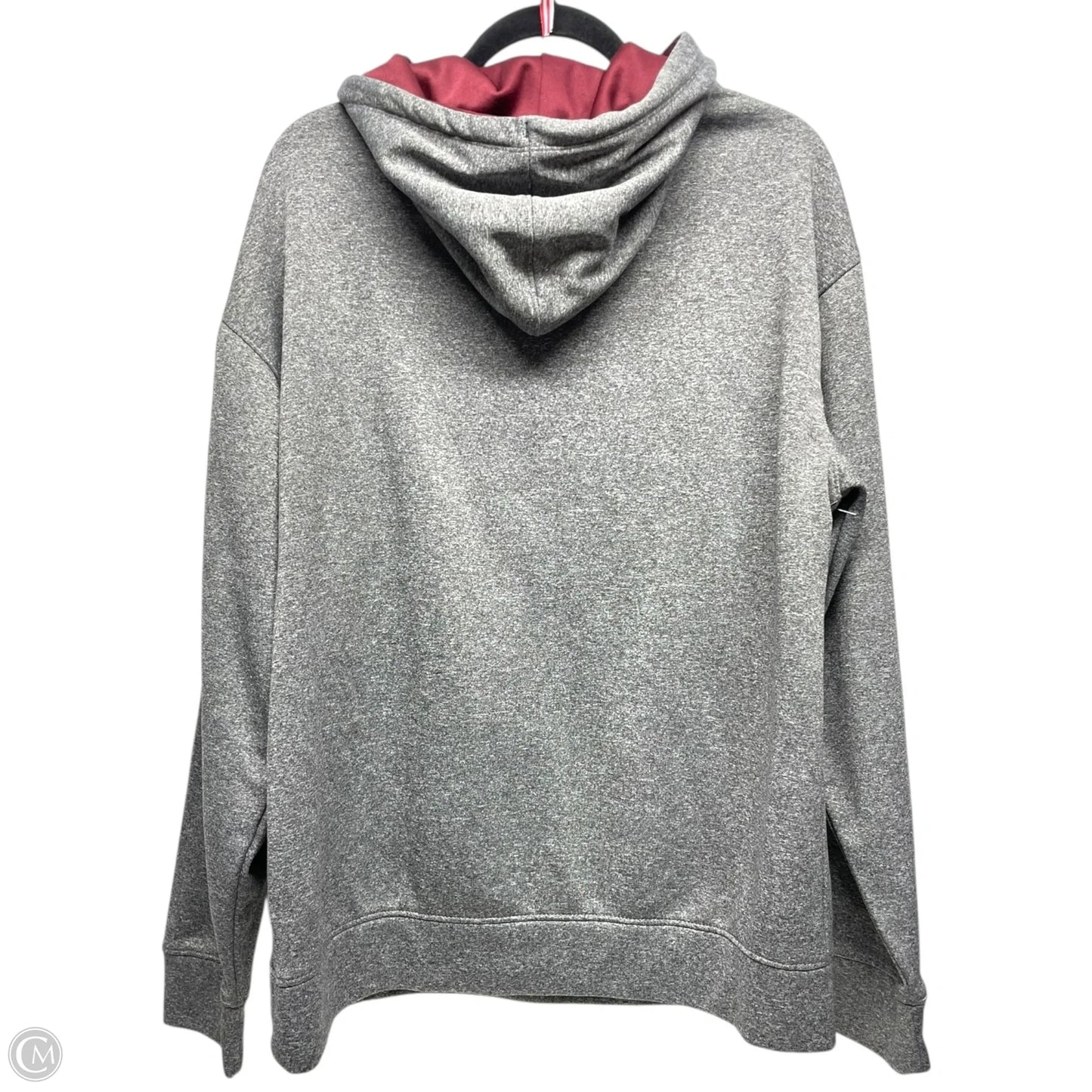 Sweatshirt Hoodie By Champion In Grey & Red, Size: L