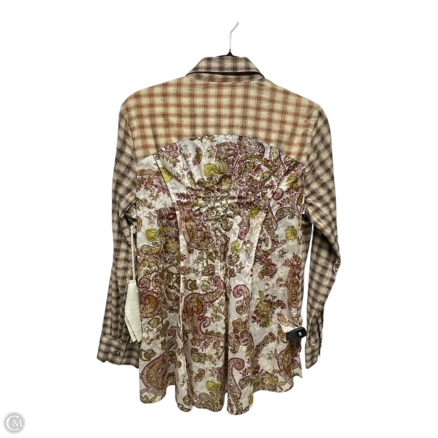 Top Long Sleeve By Aratta Silent Journey In Plaid Pattern, Size: M