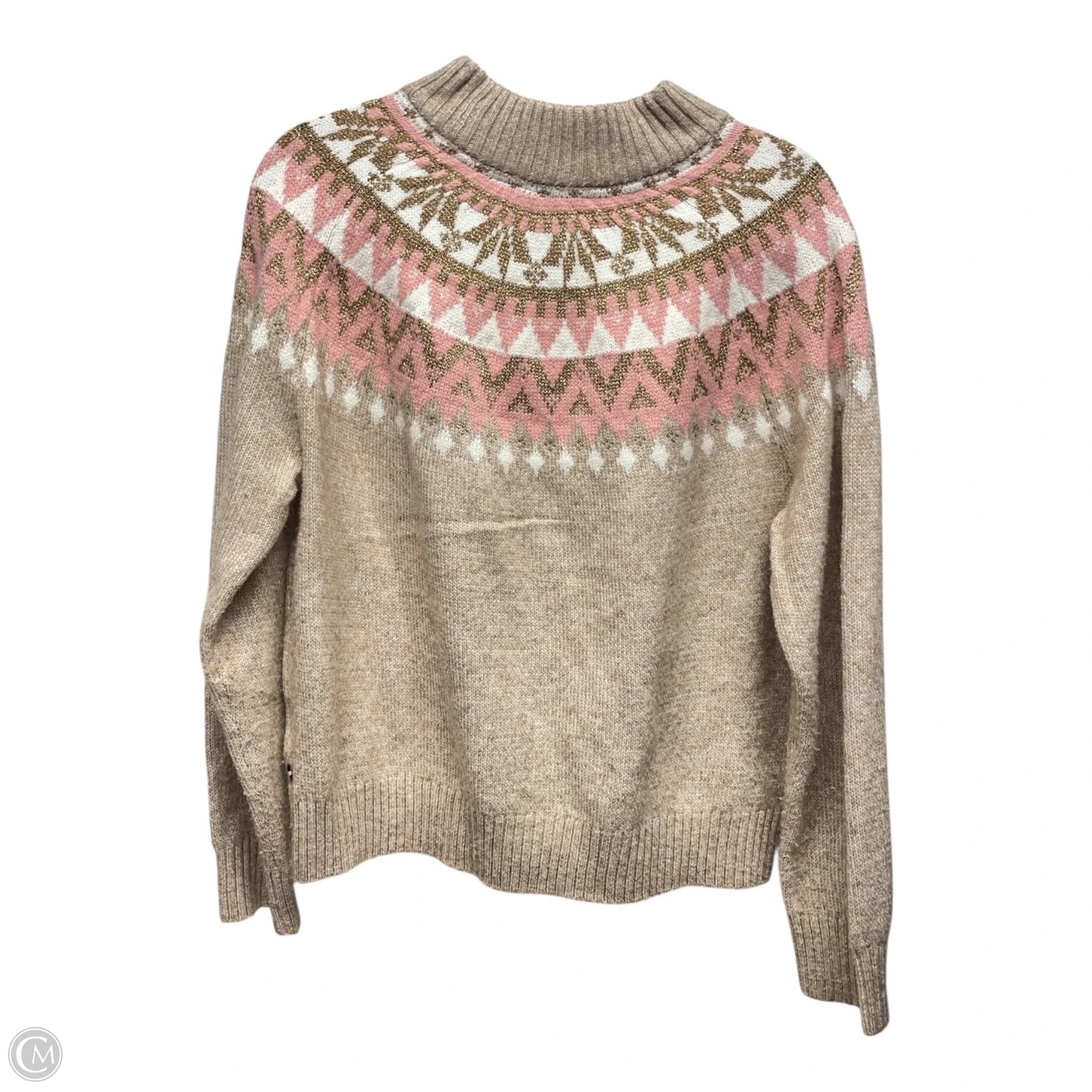 Sweater By Tommy Hilfiger In Pink & Tan, Size: L