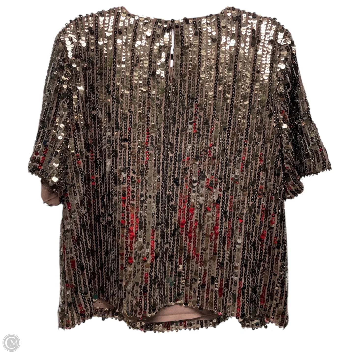 Top Short Sleeve By Loft In Brown, Size: L