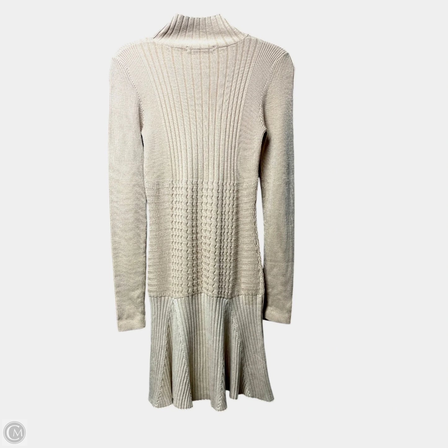 Dress Sweater By Lacoste In Tan, Size: S