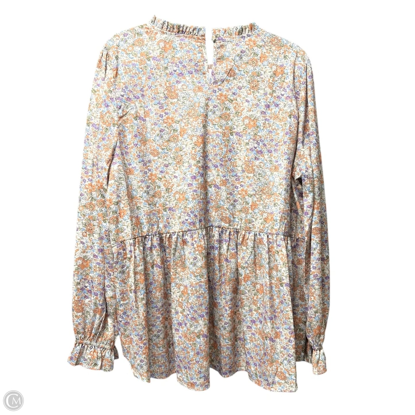 Top Long Sleeve By Chicsoul In Floral Print, Size: 2x