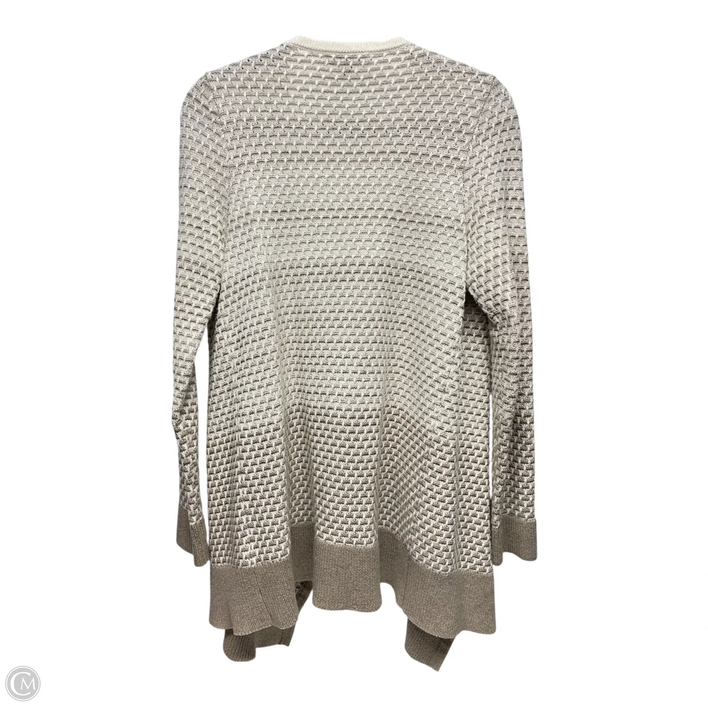 Sweater Cardigan By Banana Republic In Tan & White, Size: S