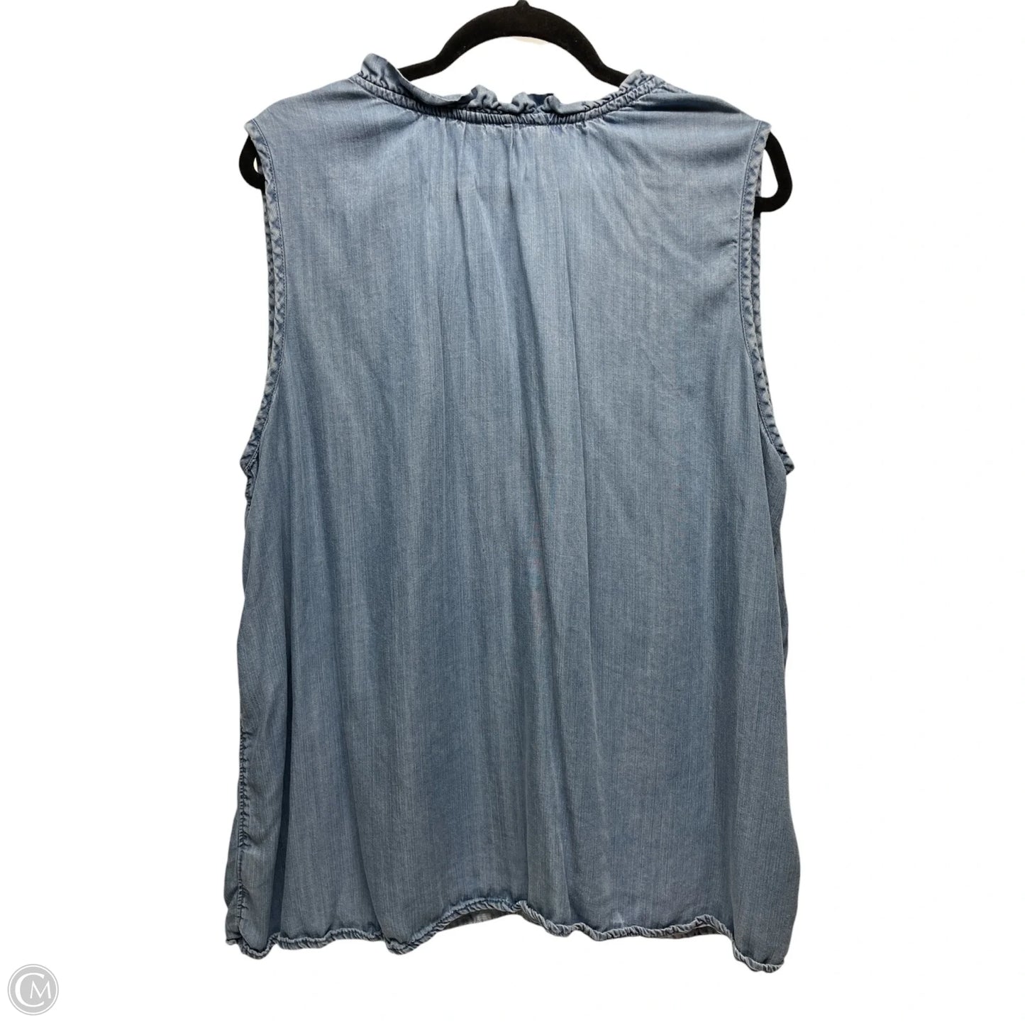 Top Sleeveless By Time And Tru In Blue Denim, Size: 3x