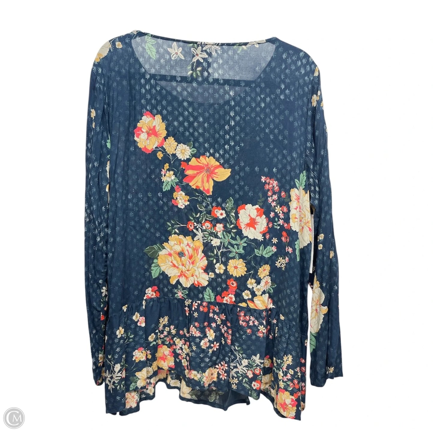 Blouse Designer By Johnny Was In Floral Print, Size: Xl