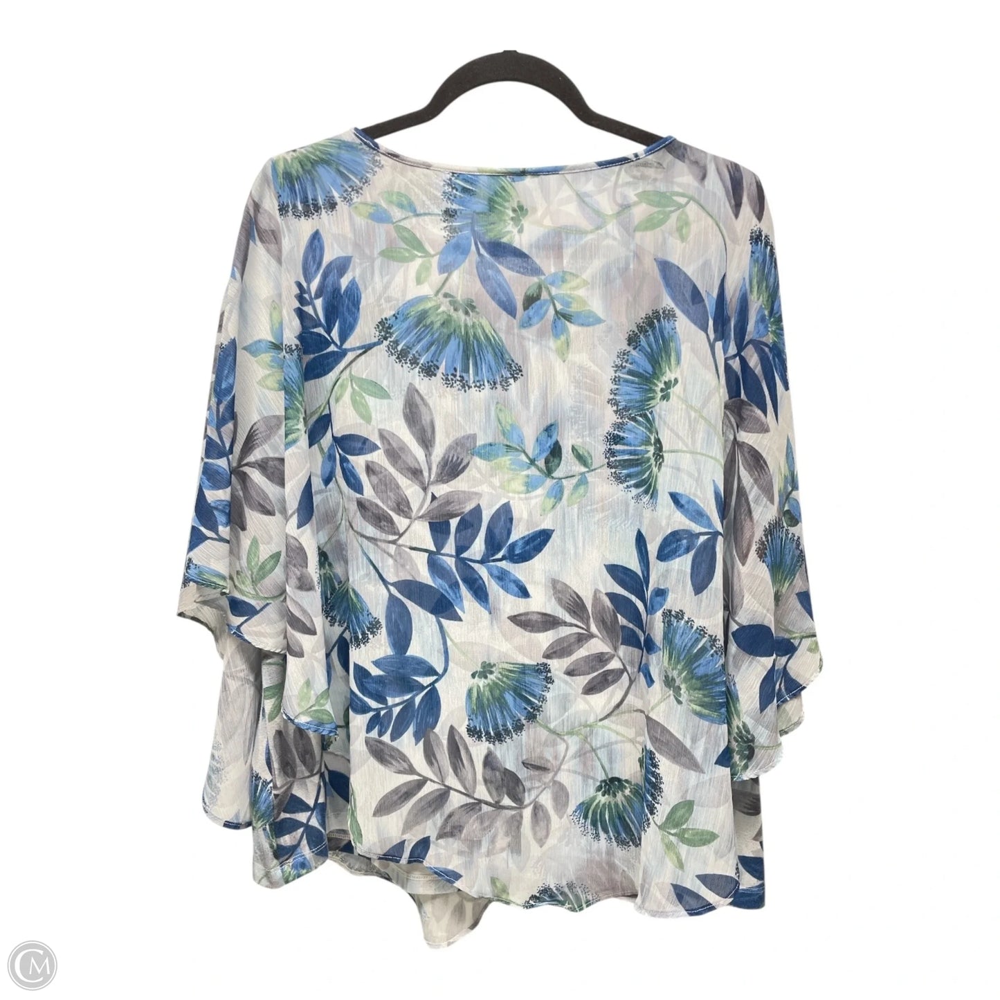 Top Short Sleeve By Style And Company In Blue & White, Size: L