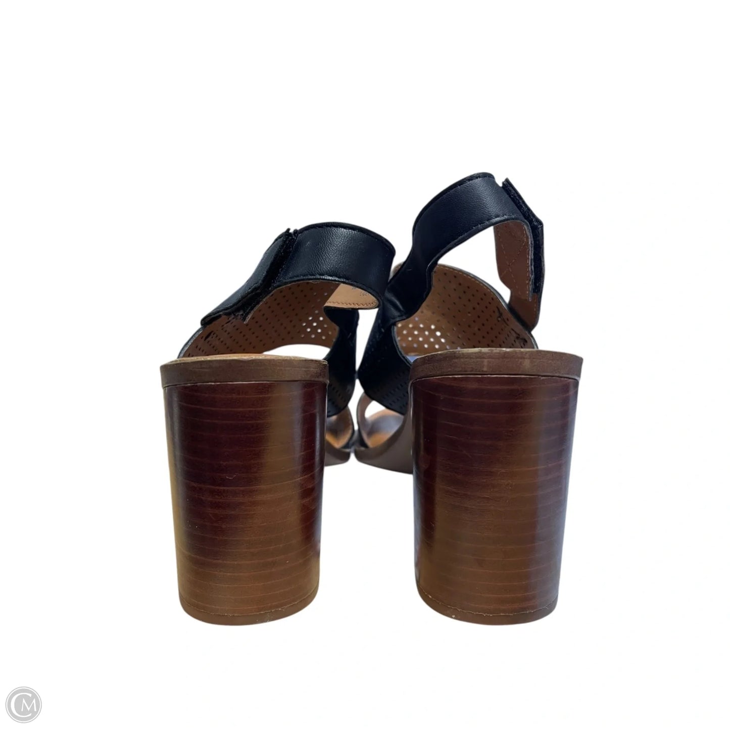 Sandals Heels Block By Franco Sarto In Black & Tan, Size: 8