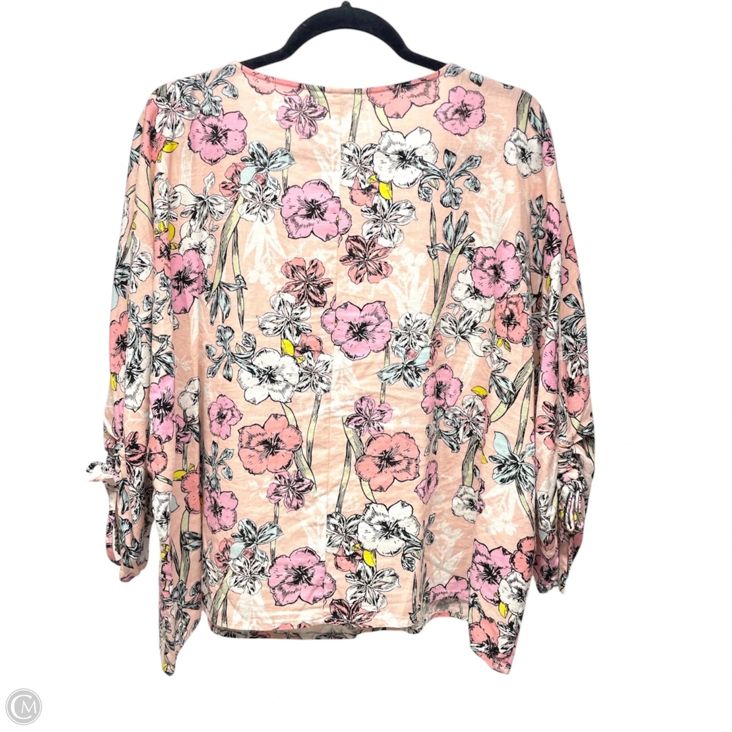 Top Long Sleeve By For Cynthia In Floral Print, Size: L