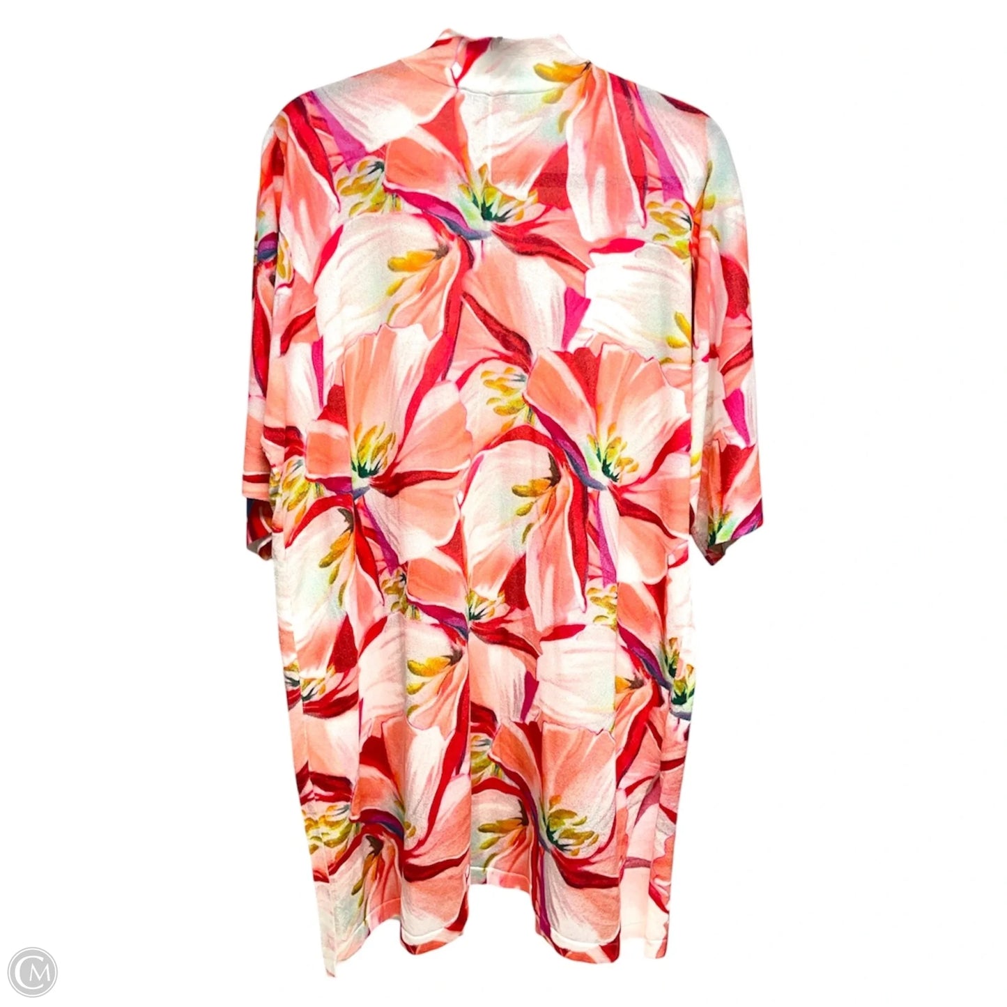 Sweater Cardigan By Chicos In Floral Print, Size: L