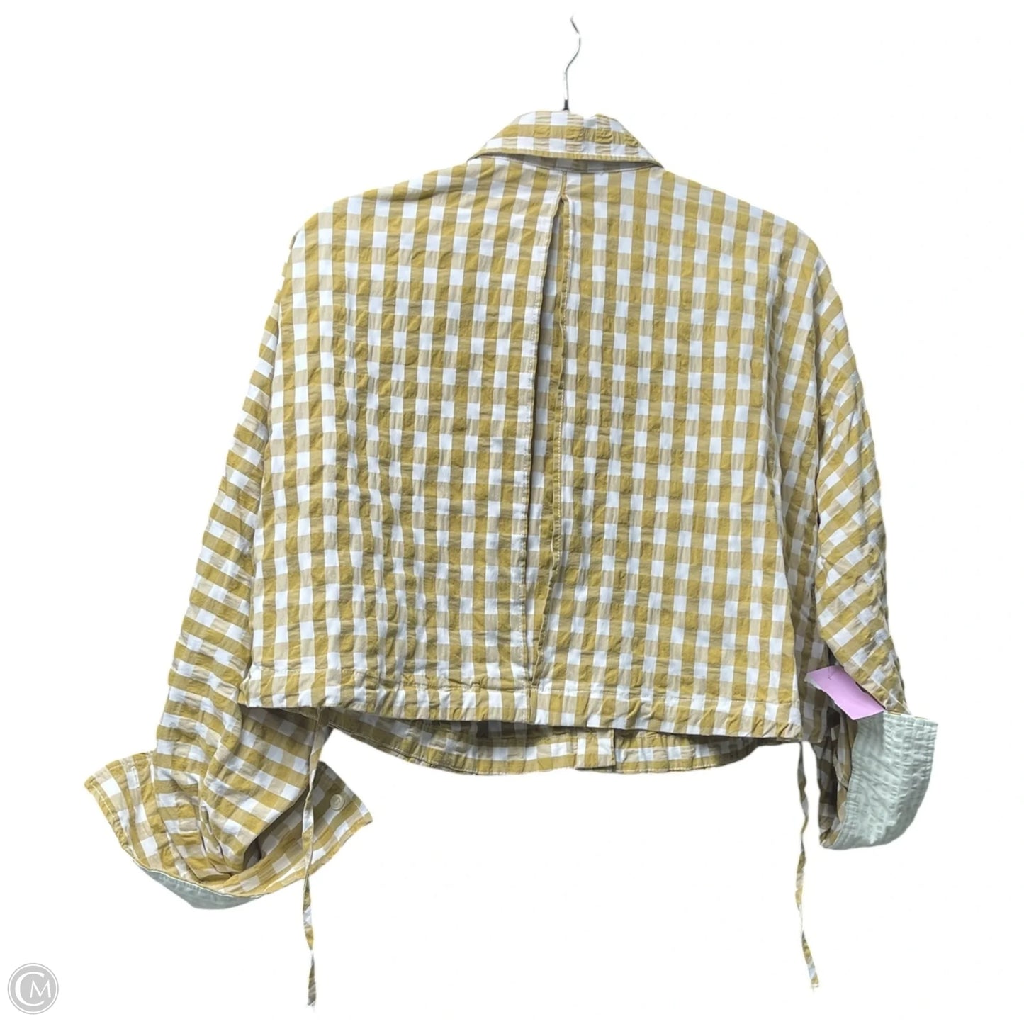 Top Long Sleeve By Zara In Checkered Pattern, Size: L