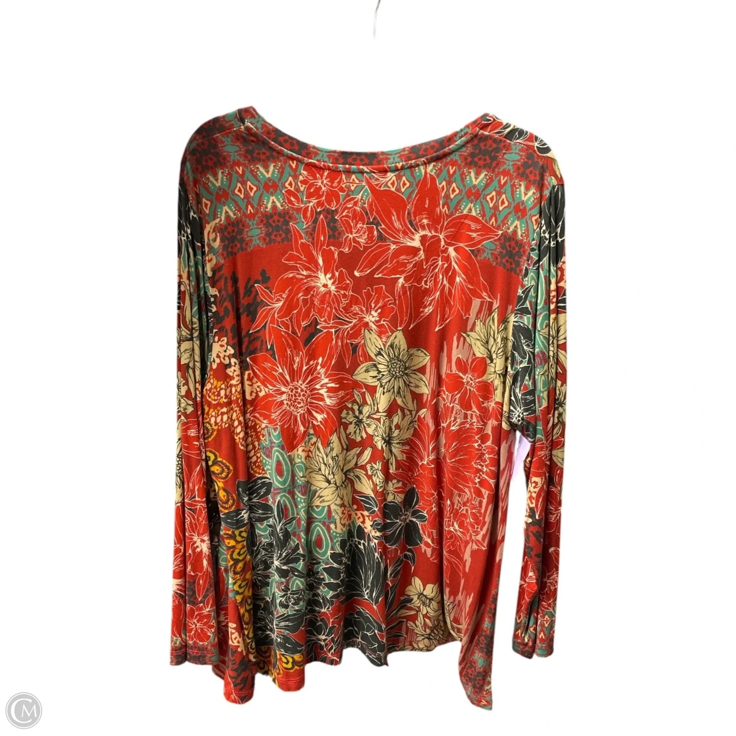 Top Long Sleeve Designer By Johnny Was In Floral Print, Size: Xxl