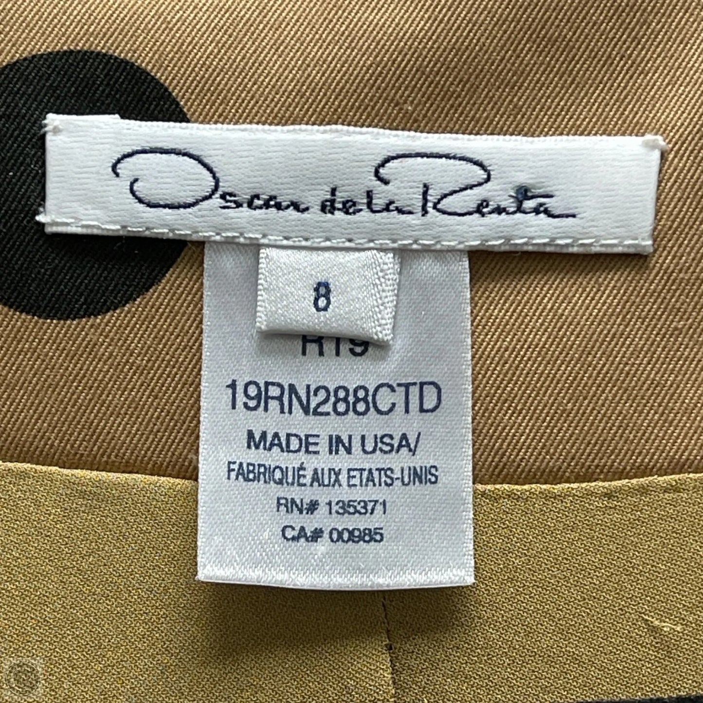 Dress Luxury Designer By Oscar De La Renta In Polkadot Pattern, Size: 8