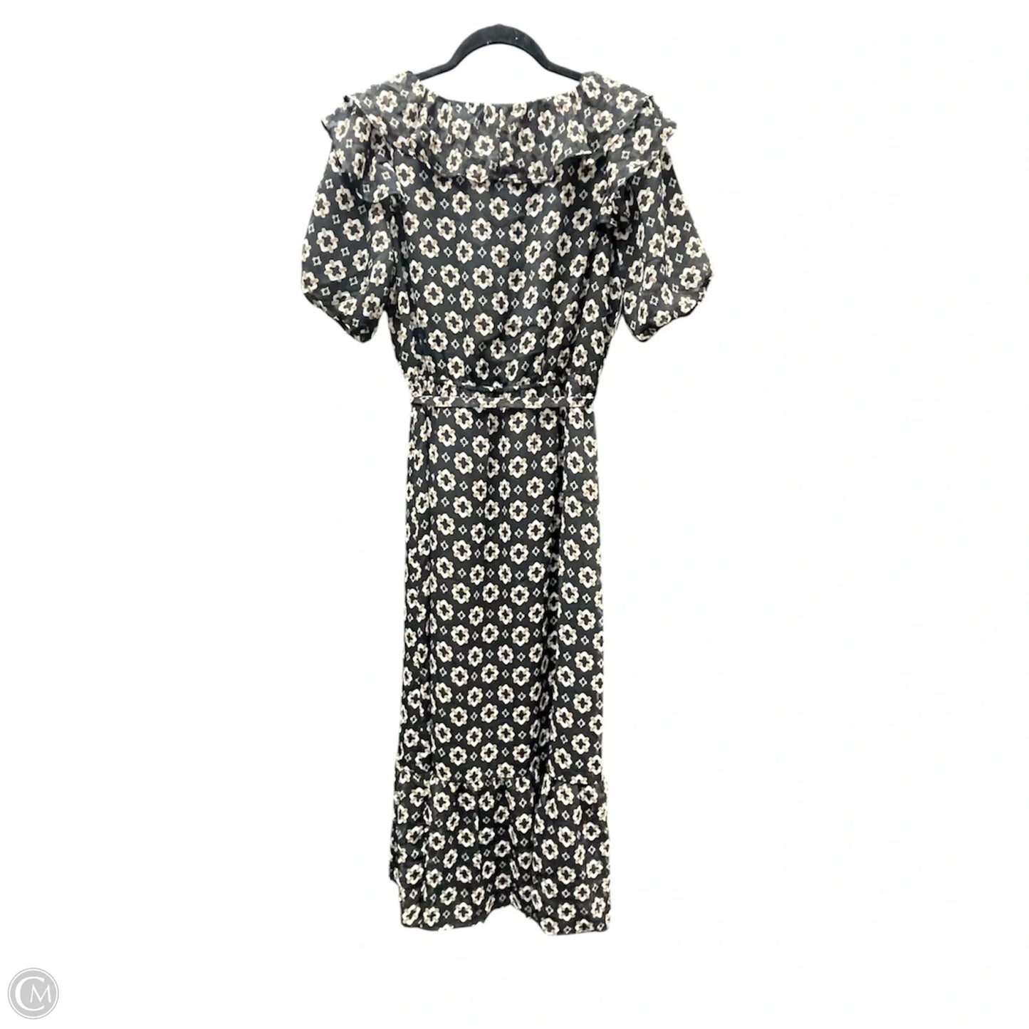 Dress Casual Midi By Loft In Black & Tan, Size: S