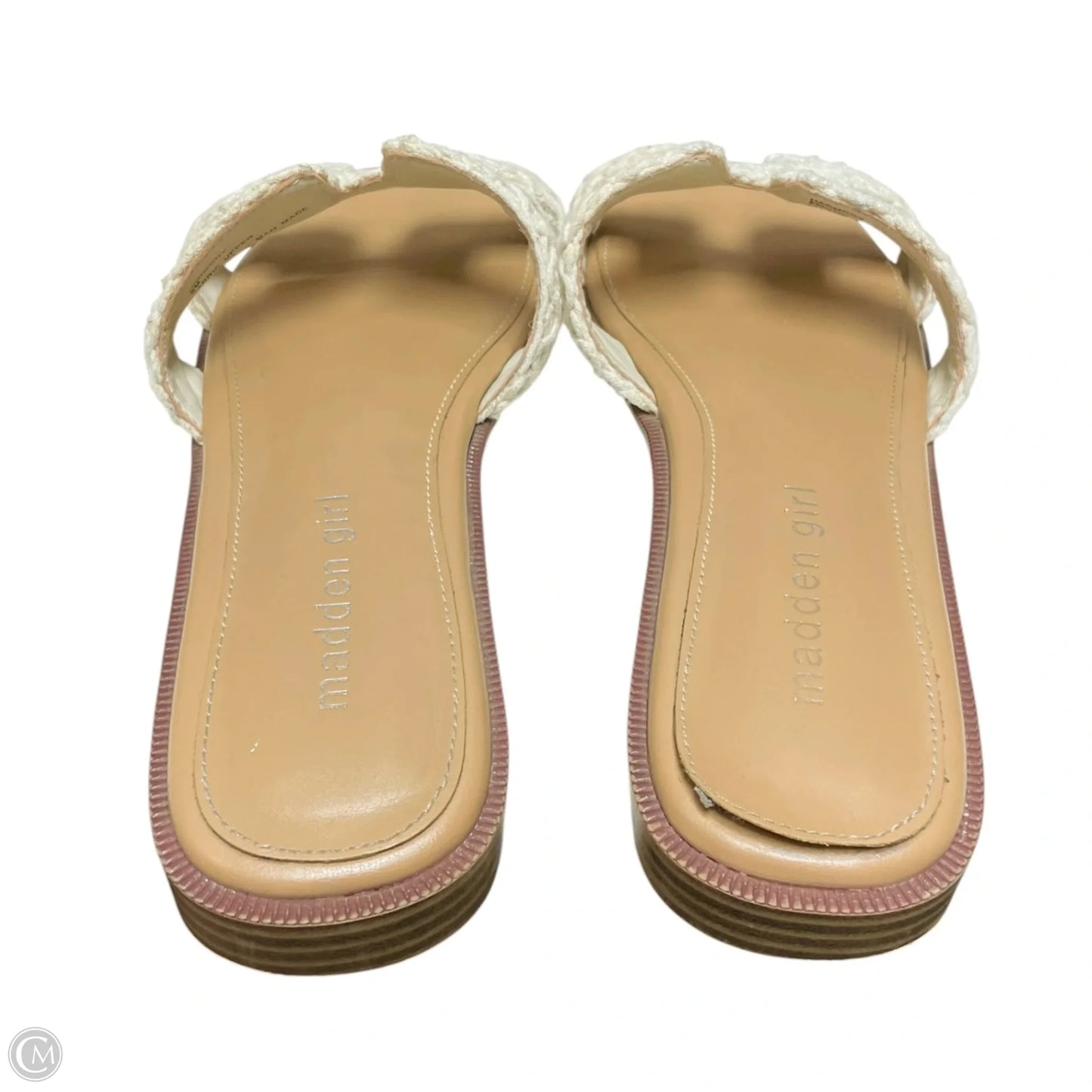 Sandals Flats By Madden Girl In Cream & Tan, Size: 8