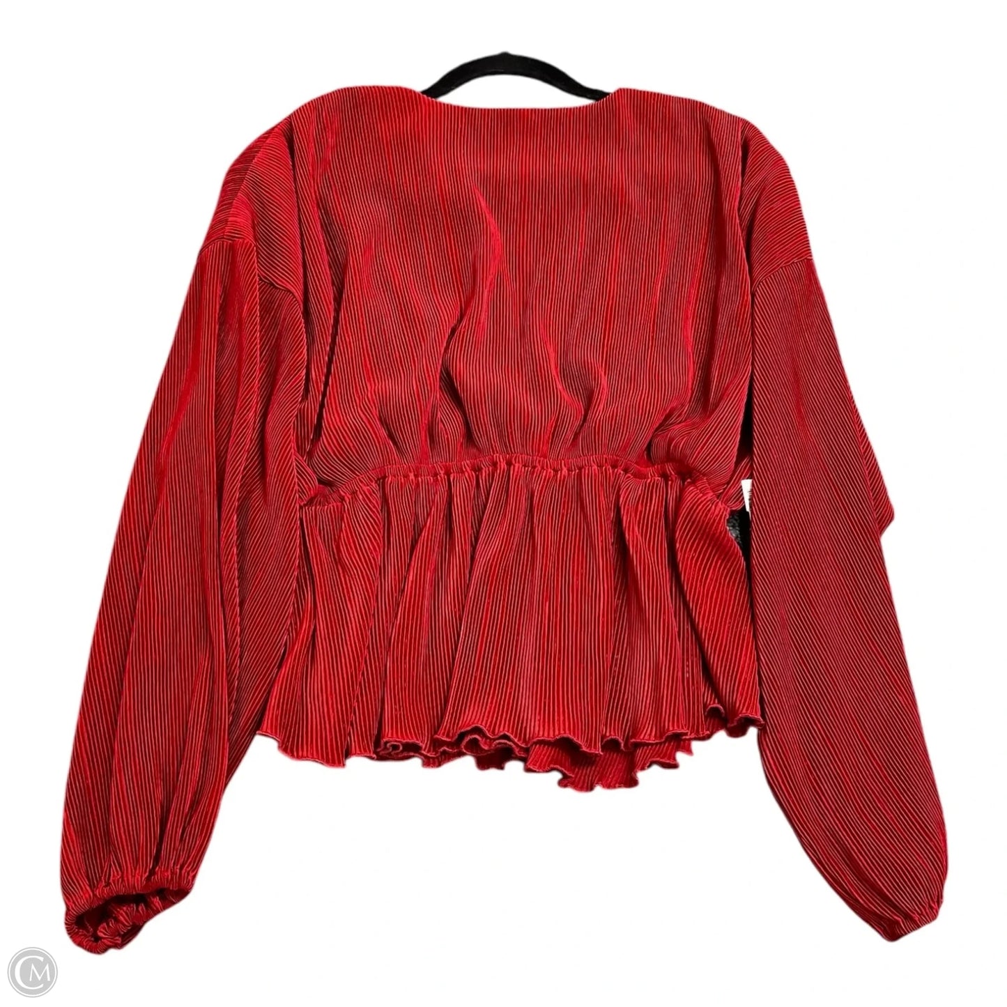 Blouse Long Sleeve By Abercrombie And Fitch In Red, Size: L