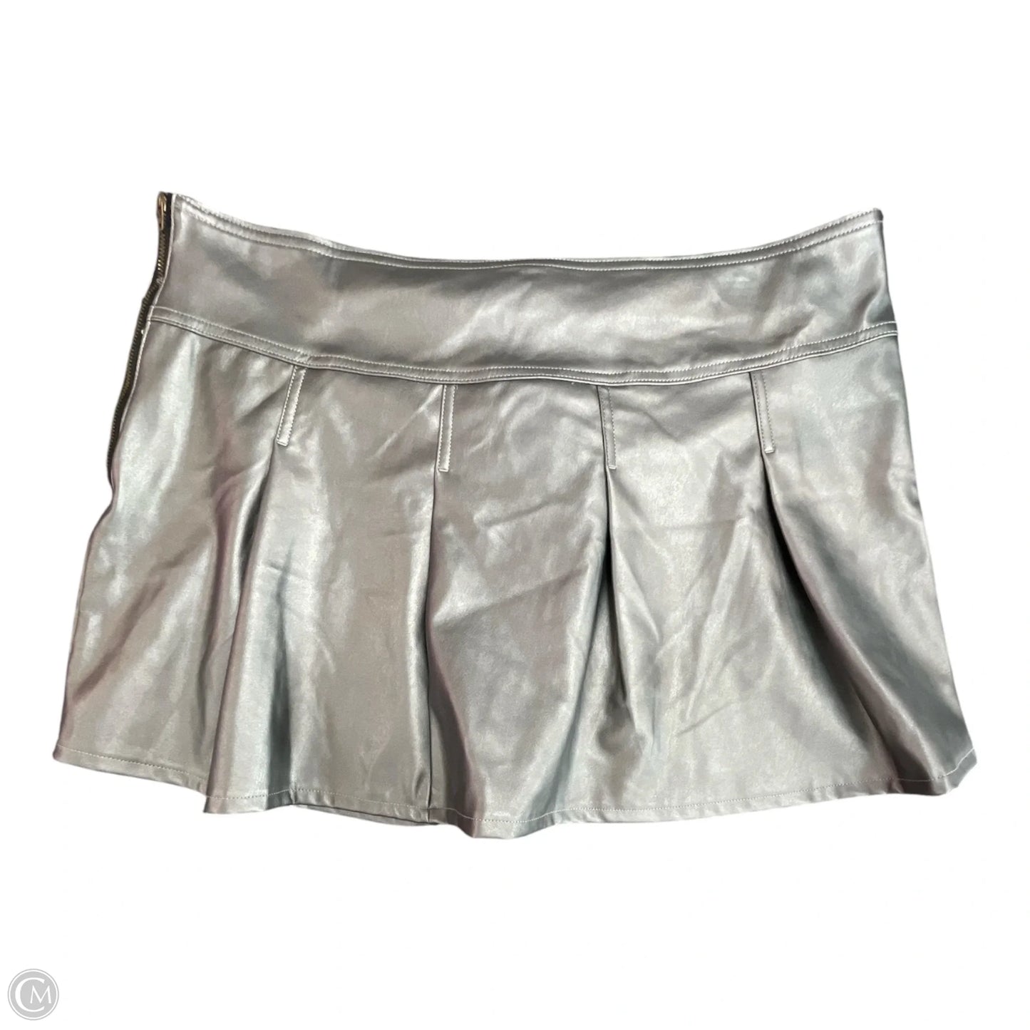 Skirt Mini & Short By Celebrity Pink In Silver, Size: Xxl