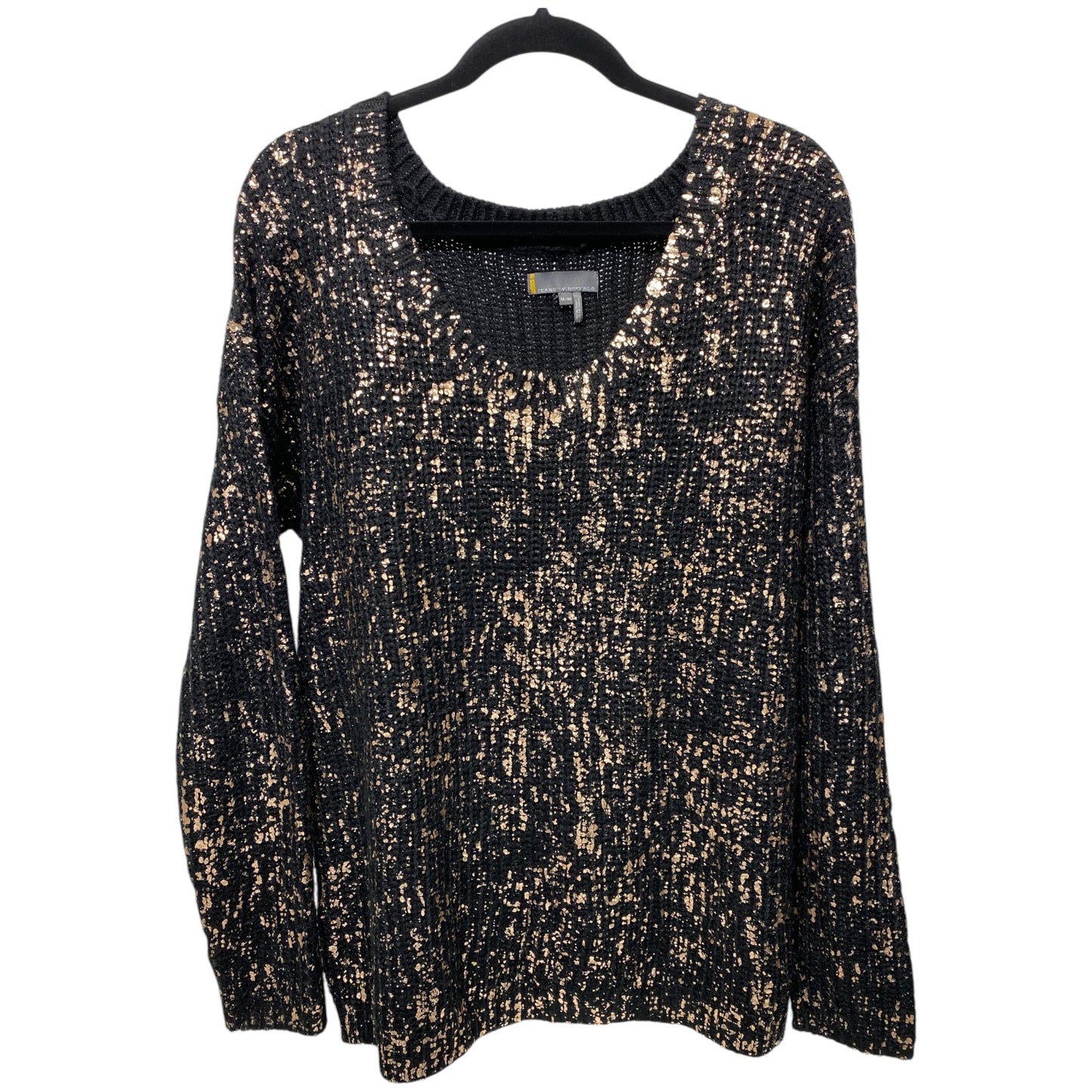 Sweater By Jeans By Buffalo In Black & Gold, Size: M