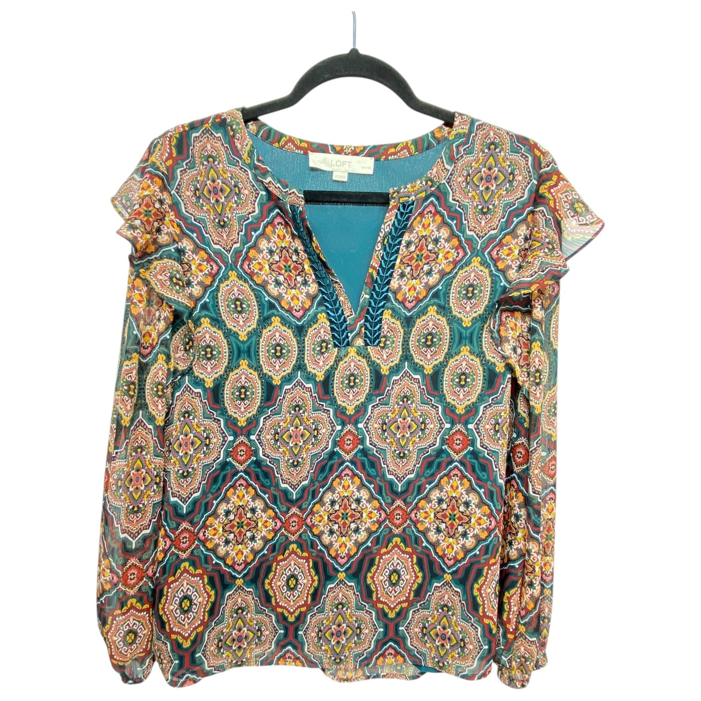 Top Long Sleeve By Loft In Multi-colored, Size: Lp