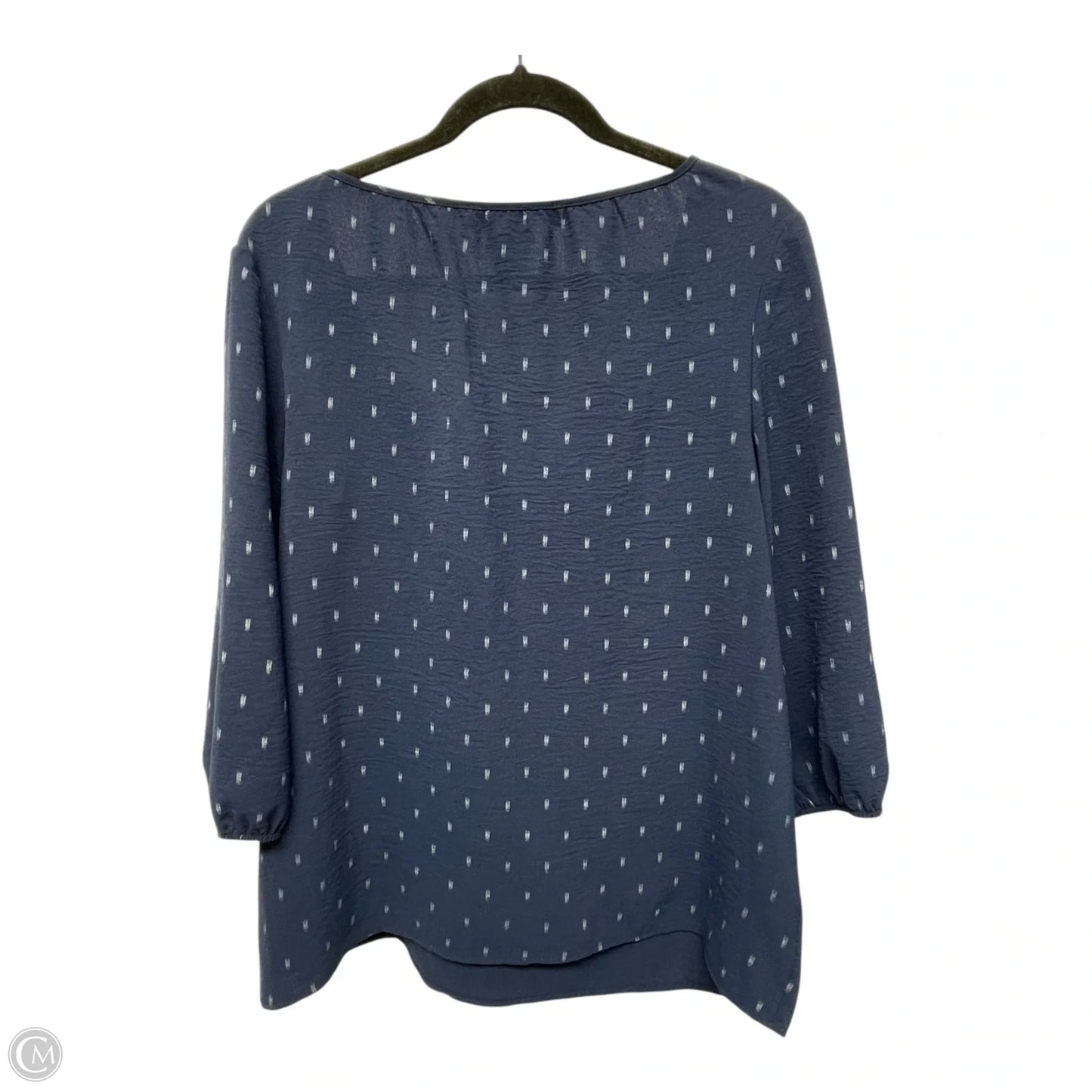 Top 3/4 Sleeve By Clothes Mentor In Blue & White, Size: M