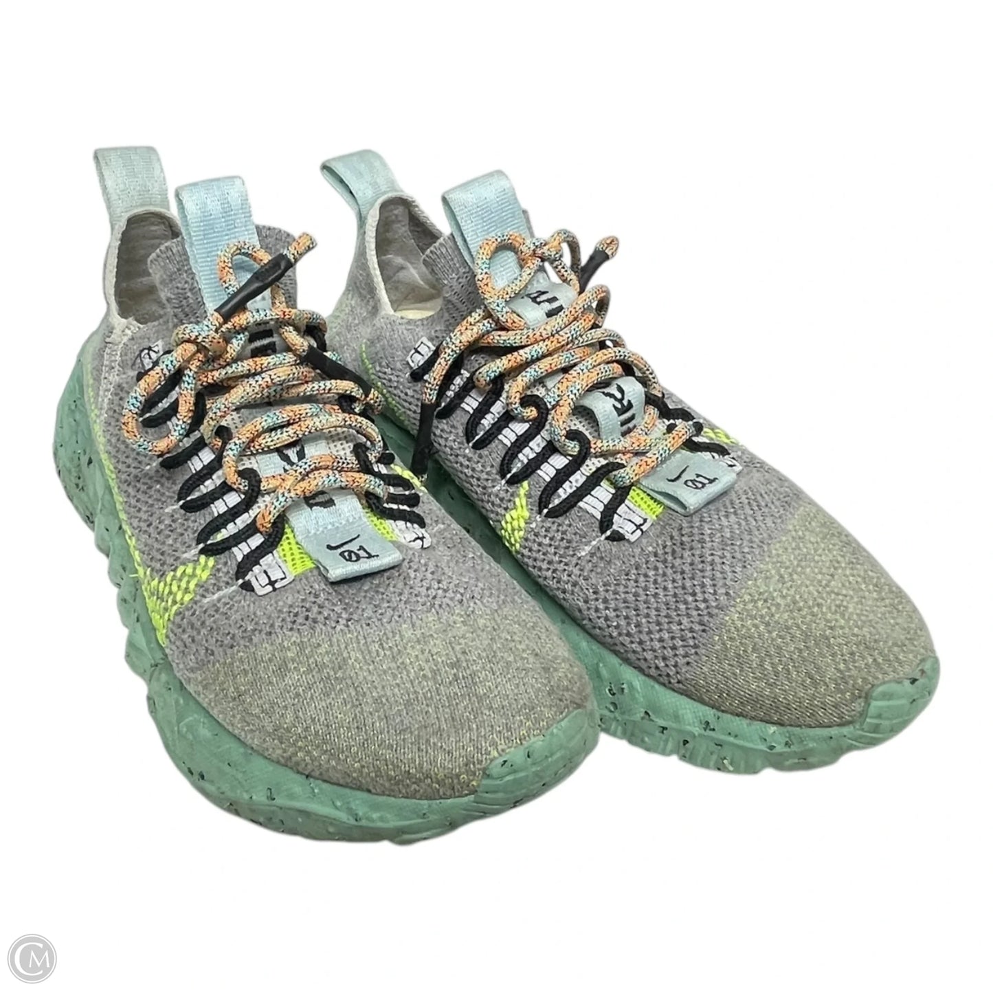 Shoes Sneakers By Nike In Green & Grey, Size: 5.5