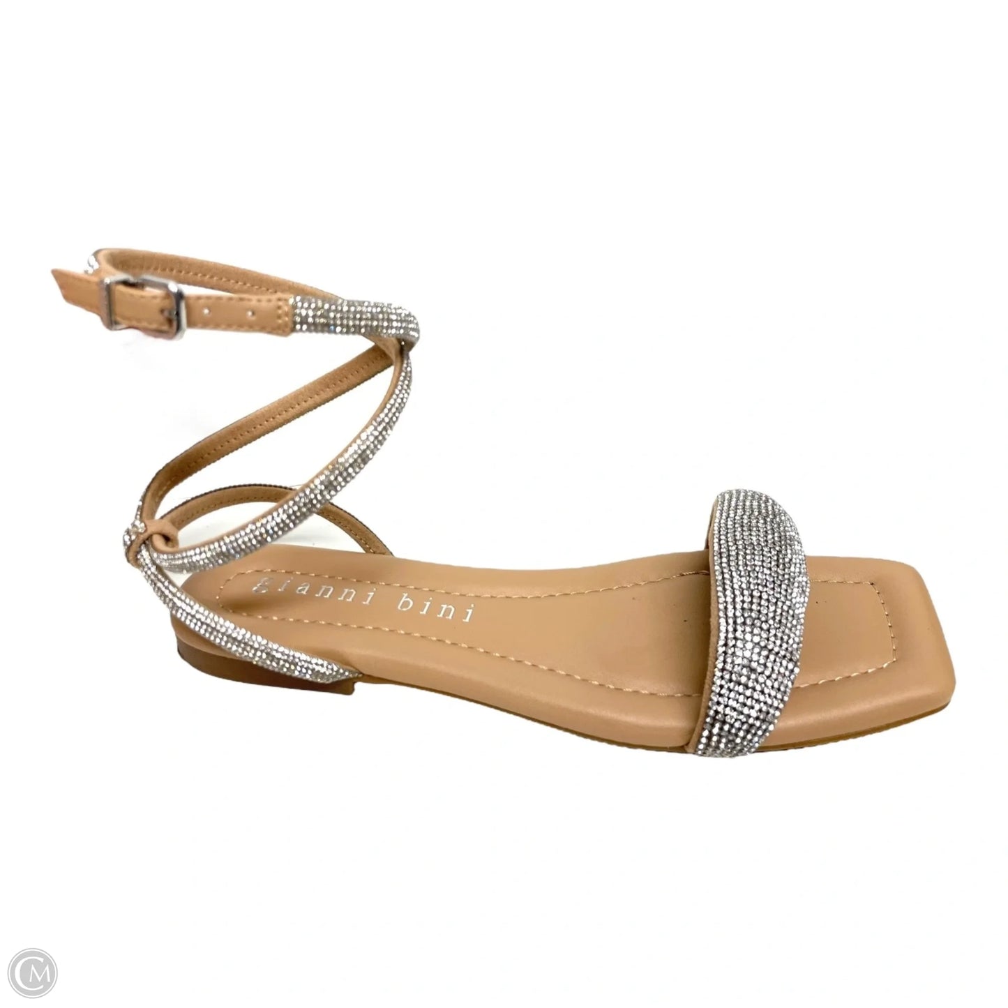 Sandals Flats By Gianni Bini In Silver & Tan, Size: 8.5