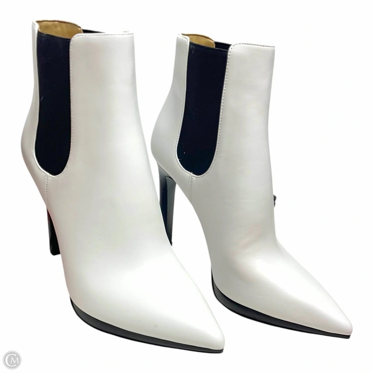 Boots Ankle Heels Stiletto By Michael By Michael Kors In Black & White, Size: 7.5