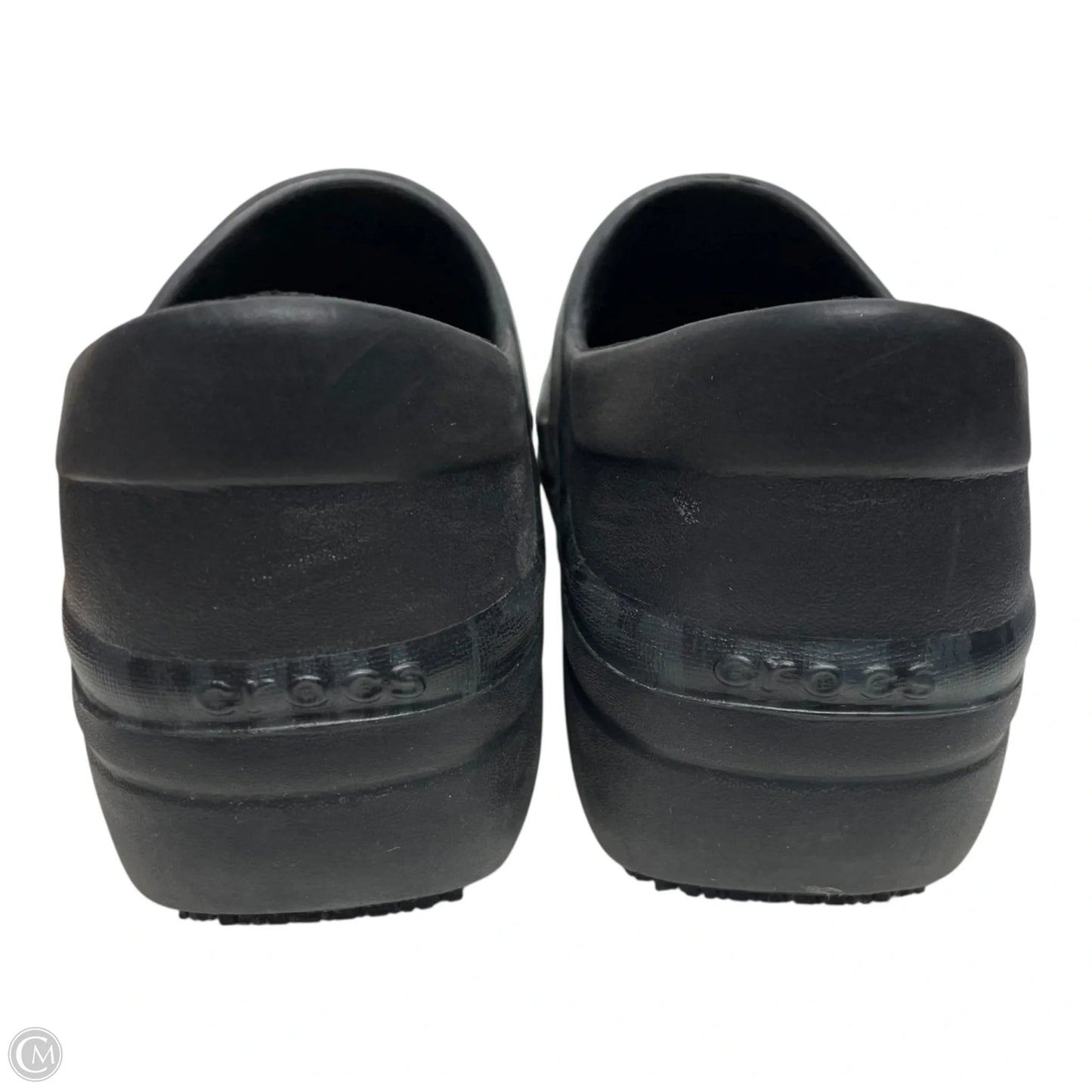 Shoes Flats By Crocs In Black, Size: 9