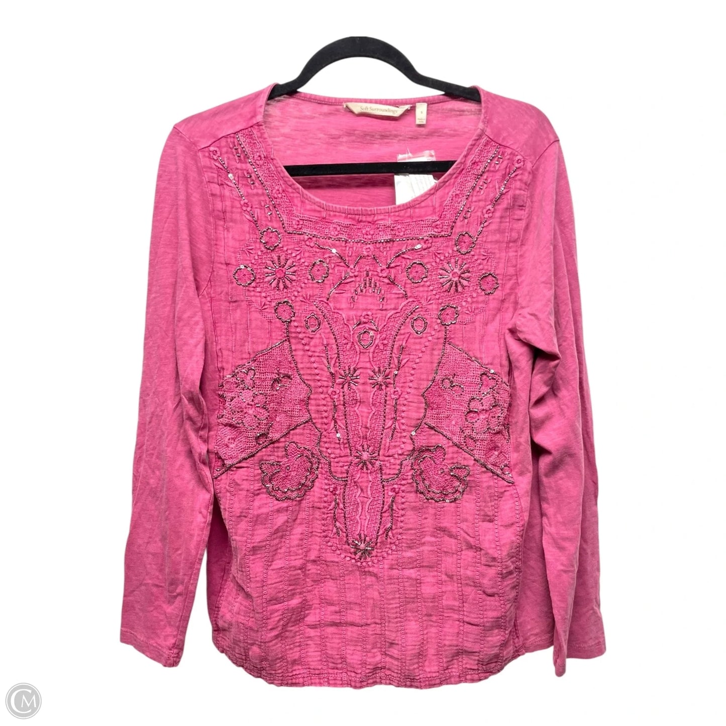 Top Long Sleeve By Soft Surroundings In Pink, Size: S