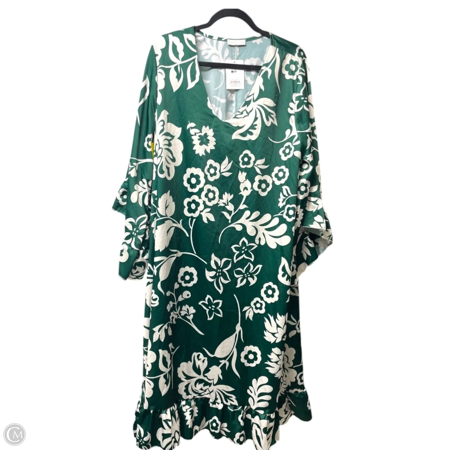Dress Casual Midi By WALEXITA DESIGN In Green & White, Size: 1x