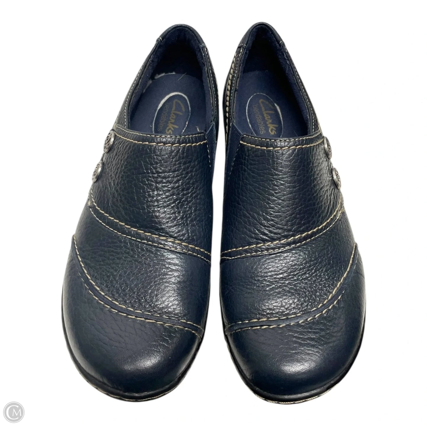 Shoes Flats By Clarks In Navy, Size: 8