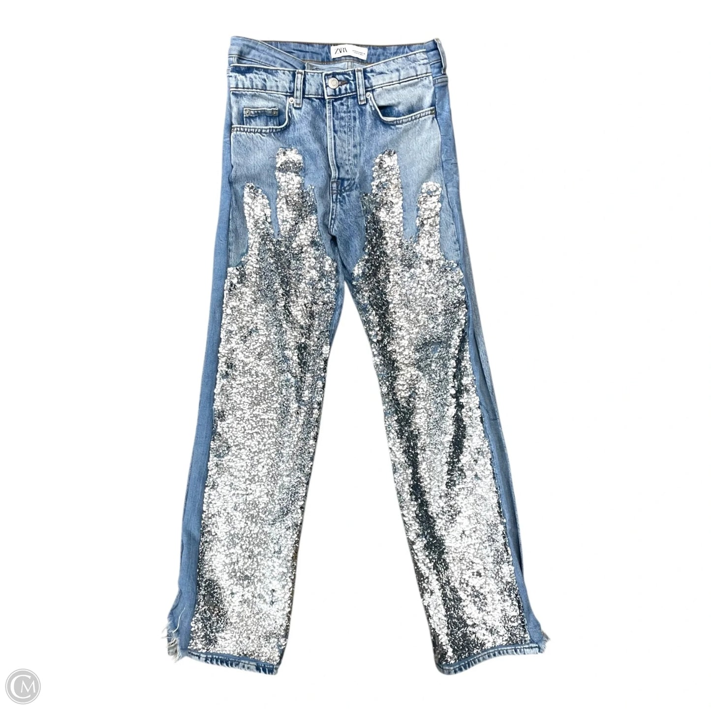 Jeans Straight By Zara In Blue, Size: 8