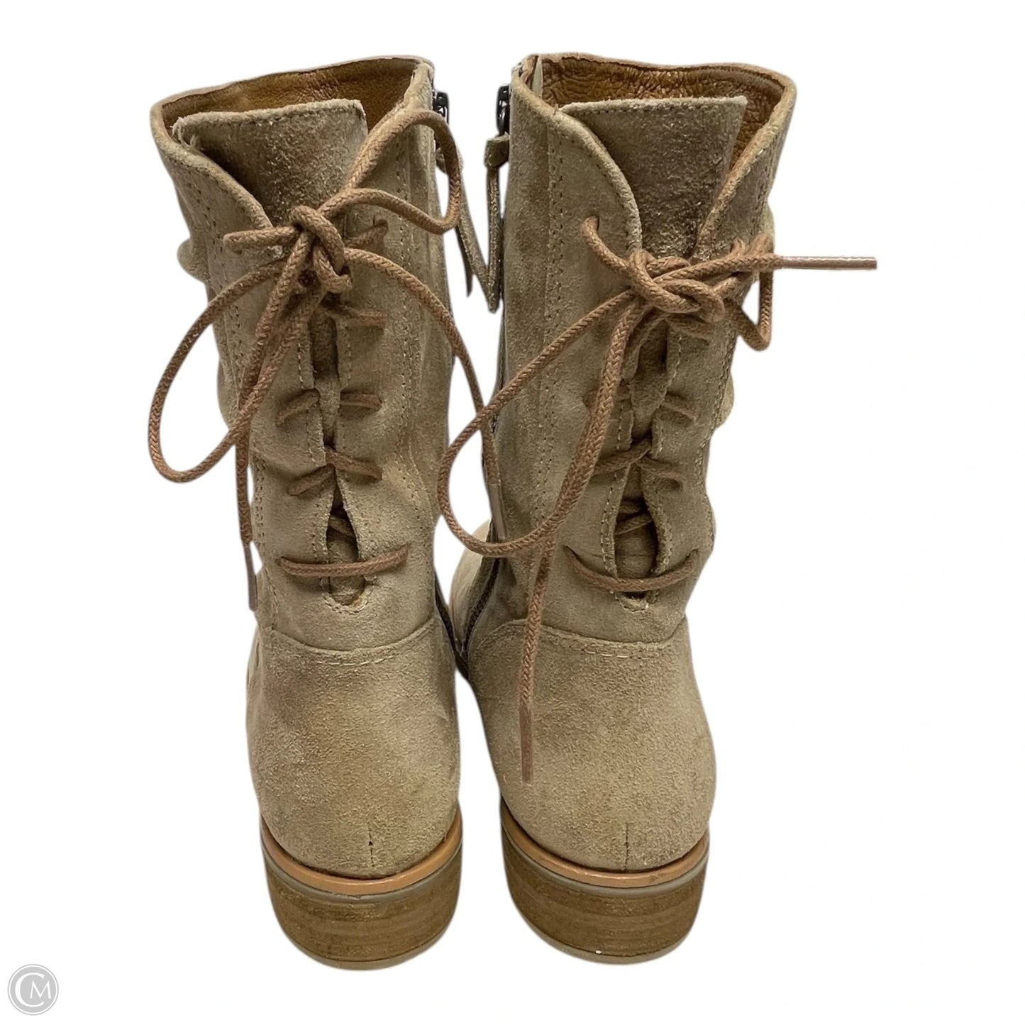 Boots Ankle Heels By Sofft In Beige, Size: 9.5