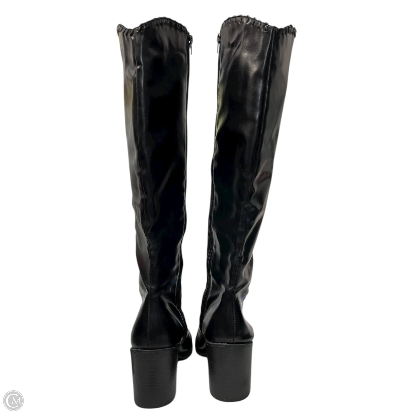 Boots Knee Heels By Clothes Mentor In Black, Size: 11