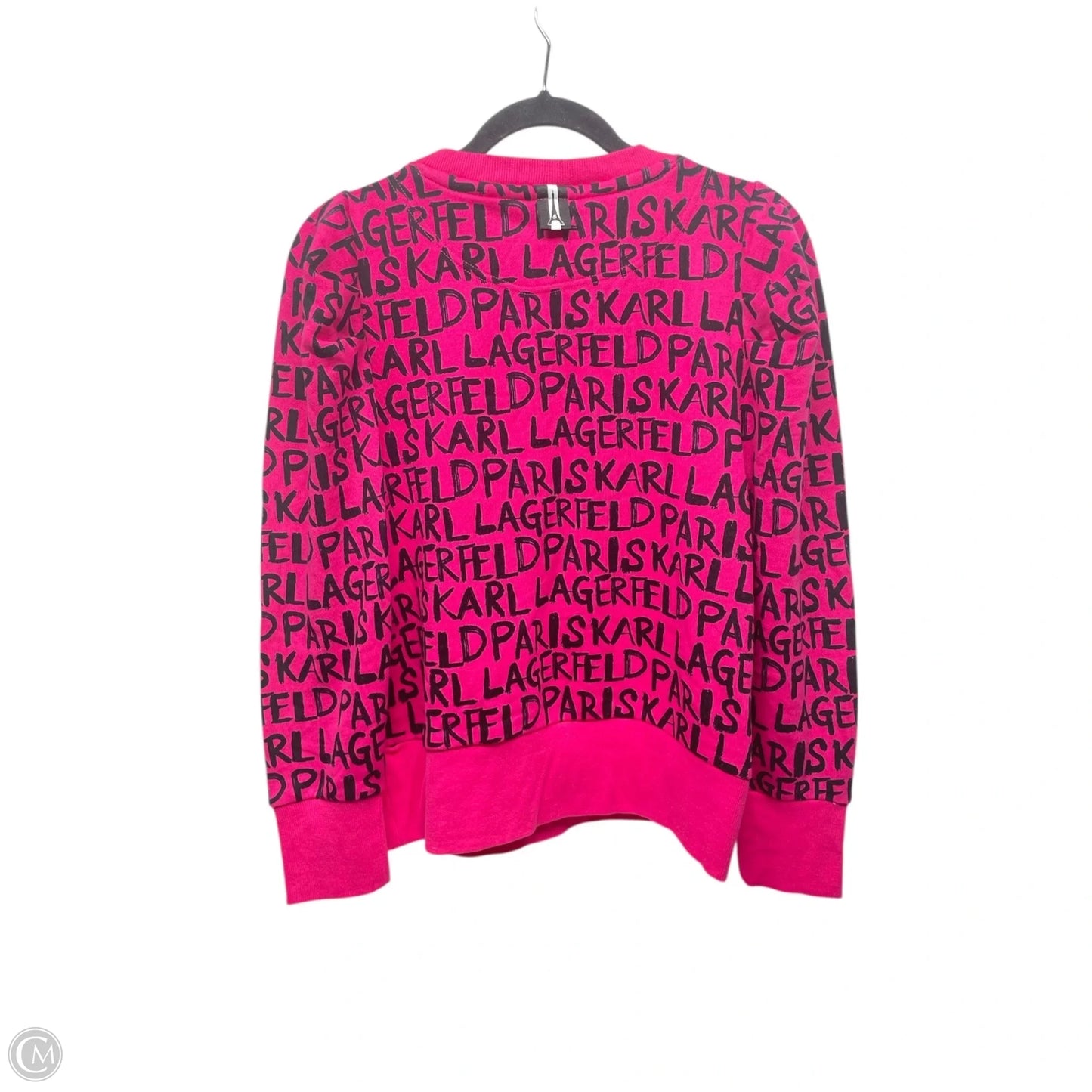 Sweater Designer By Karl Lagerfeld In Black & Pink, Size: M