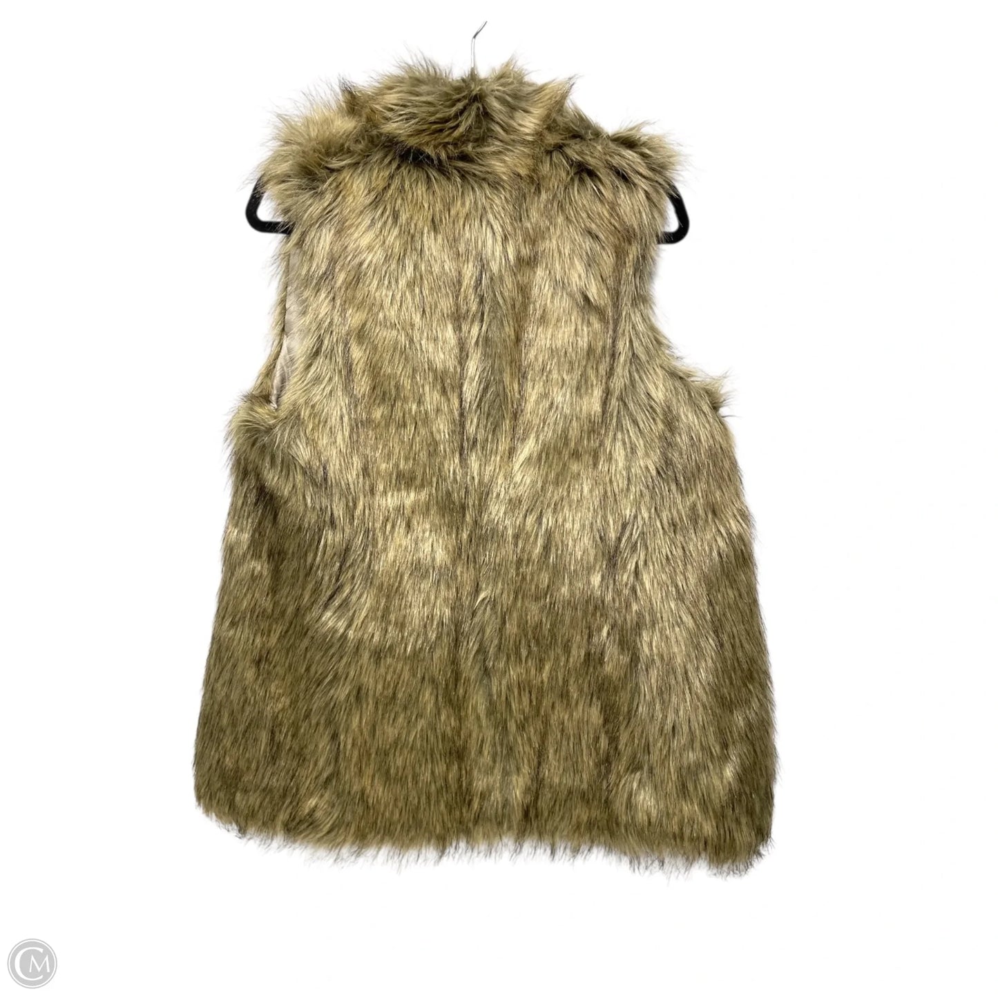 Vest Faux Fur & Sherpa By Banana Republic In Black & Tan, Size: Mp