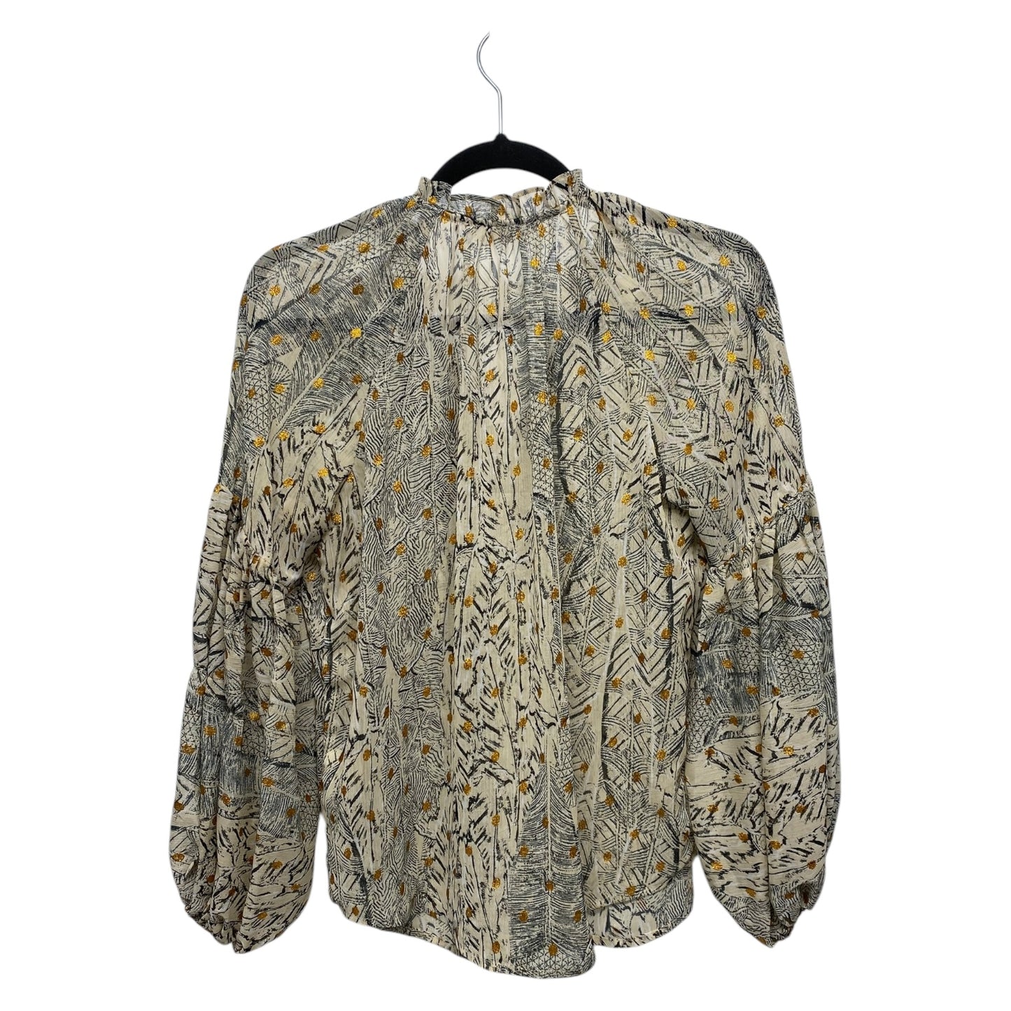 Top Long Sleeve By Love Stitch In Black & Cream, Size: S