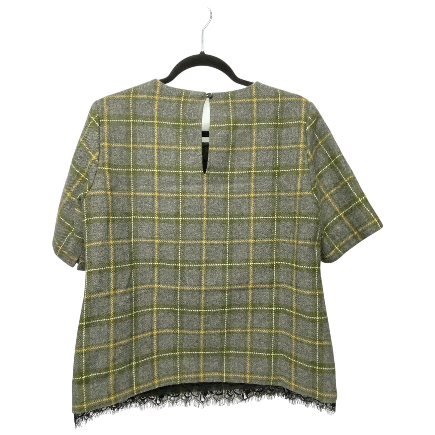 Top Short Sleeve By Banana Republic In Green & Grey, Size: M
