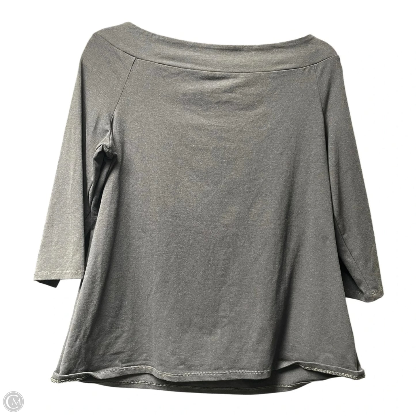 Top 3/4 Sleeve By Loft In Grey, Size: L