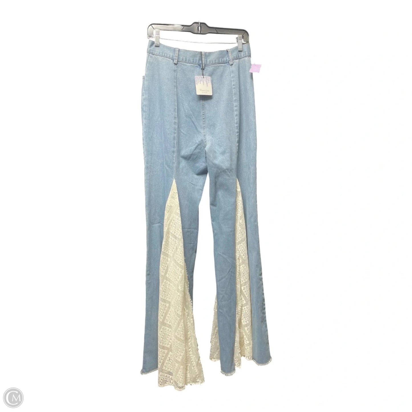 Jeans Wide Leg By WISTERIA LANE In Blue & White, Size: L
