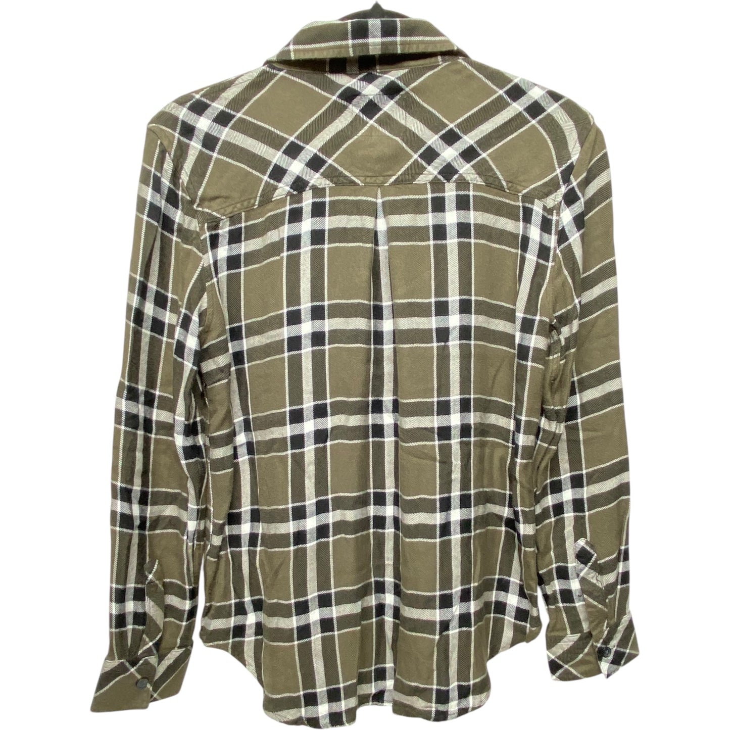 Top Long Sleeve By Rails In Grey & White, Size: S