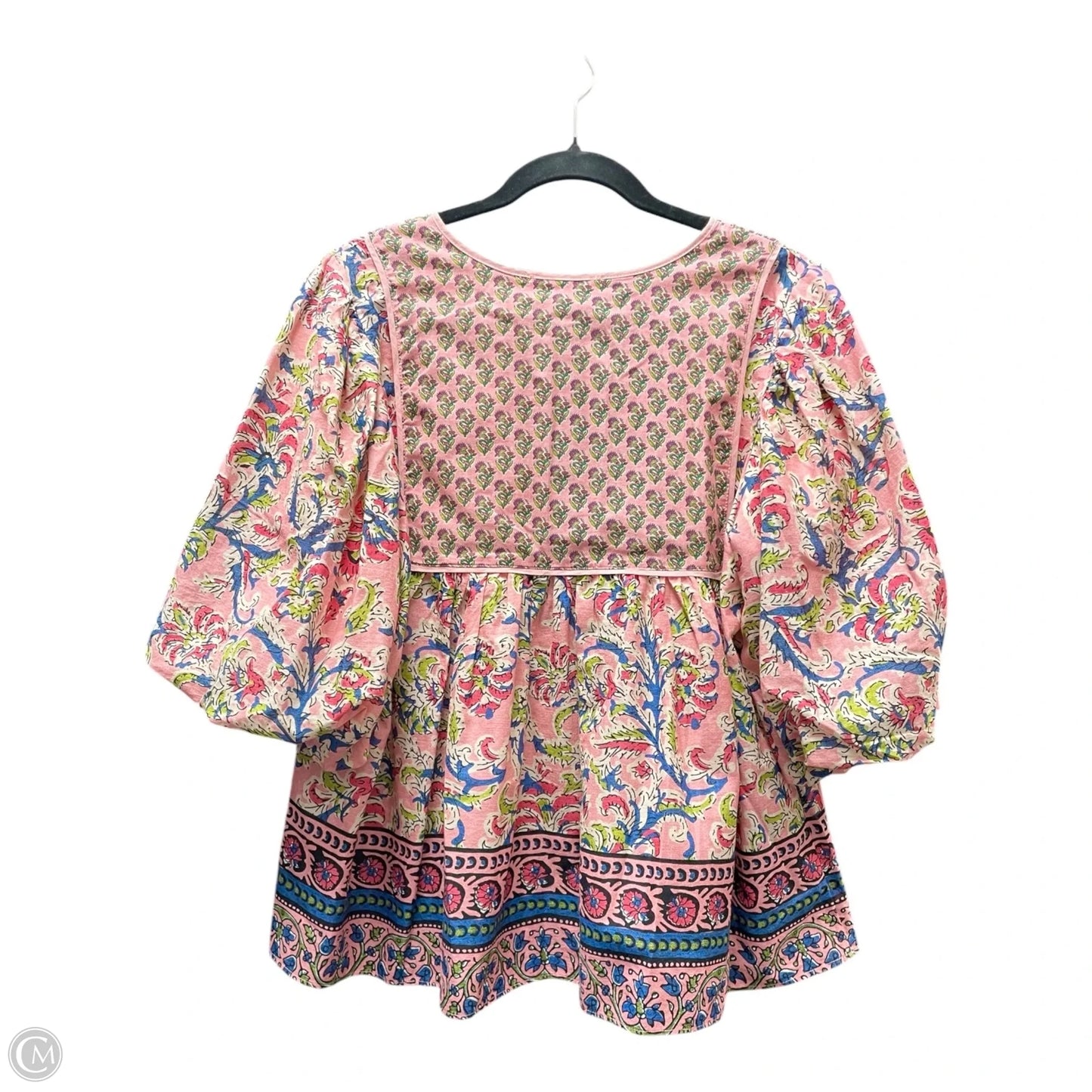 Top Short Sleeve By FARMERS MARKET In Pink, Size: L