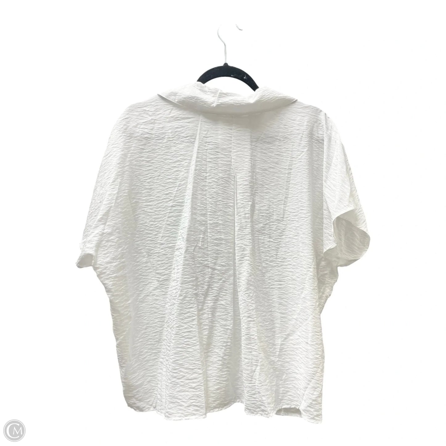 Top Short Sleeve By Saks Fifth Avenue In White, Size: Xl