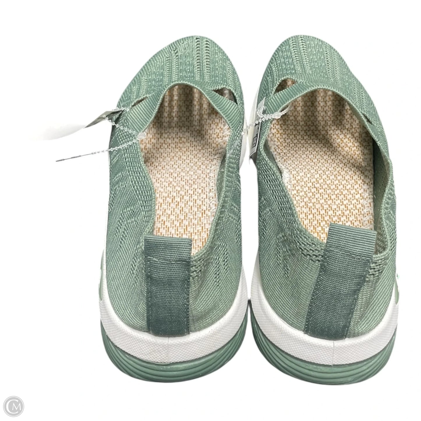 Shoes Flats By Clothes Mentor In Green & White, Size: 9.5