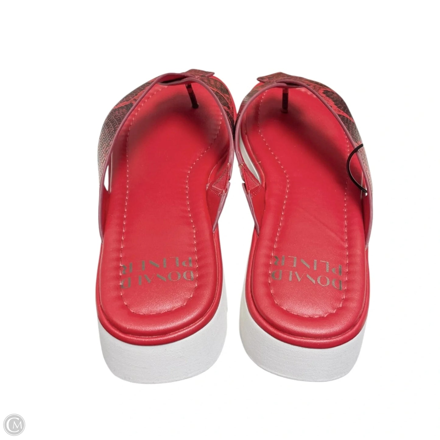 Sandals Flats By Donald Pliner In Red & White, Size: 7.5