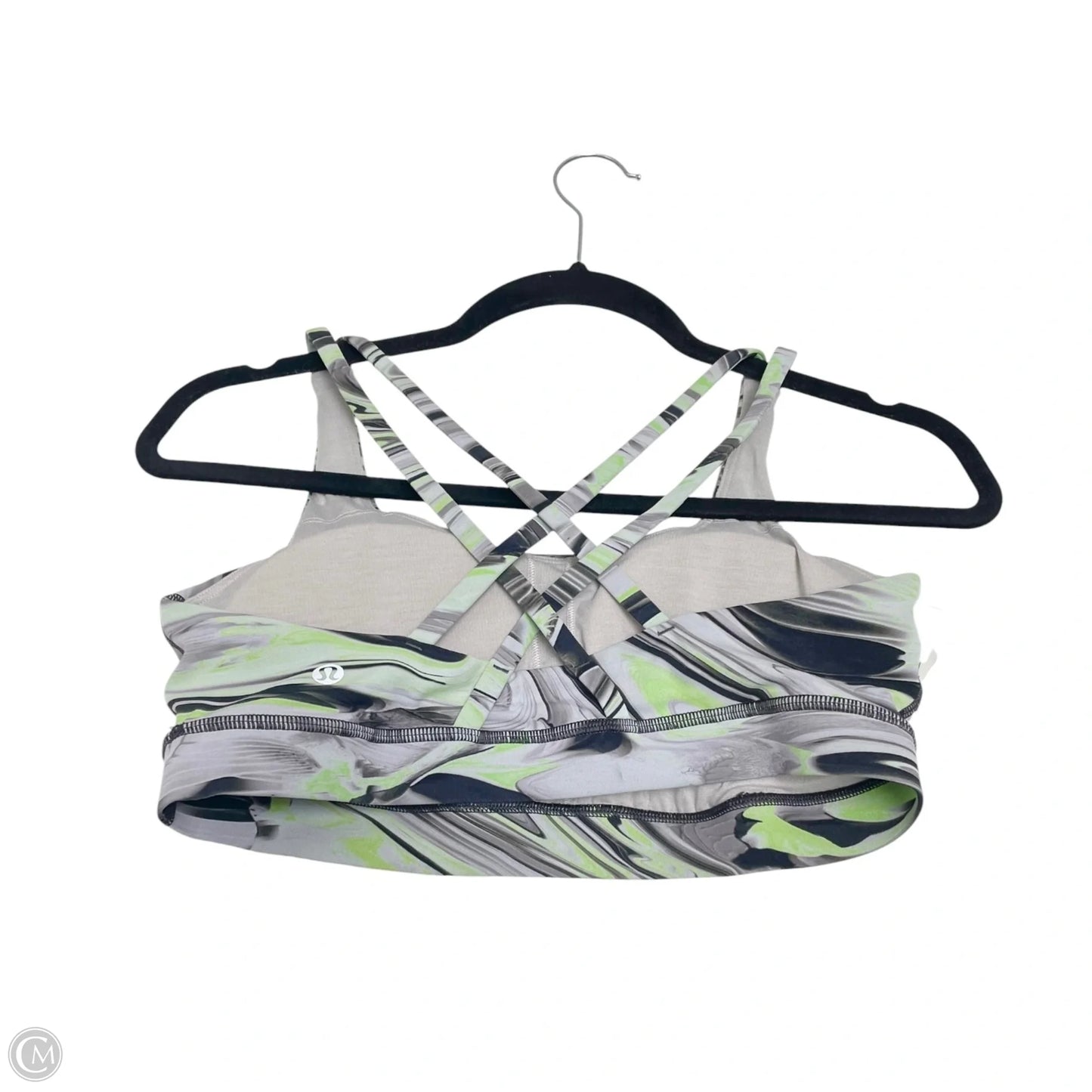 Athletic Bra By Lululemon In Green & Grey, Size: S