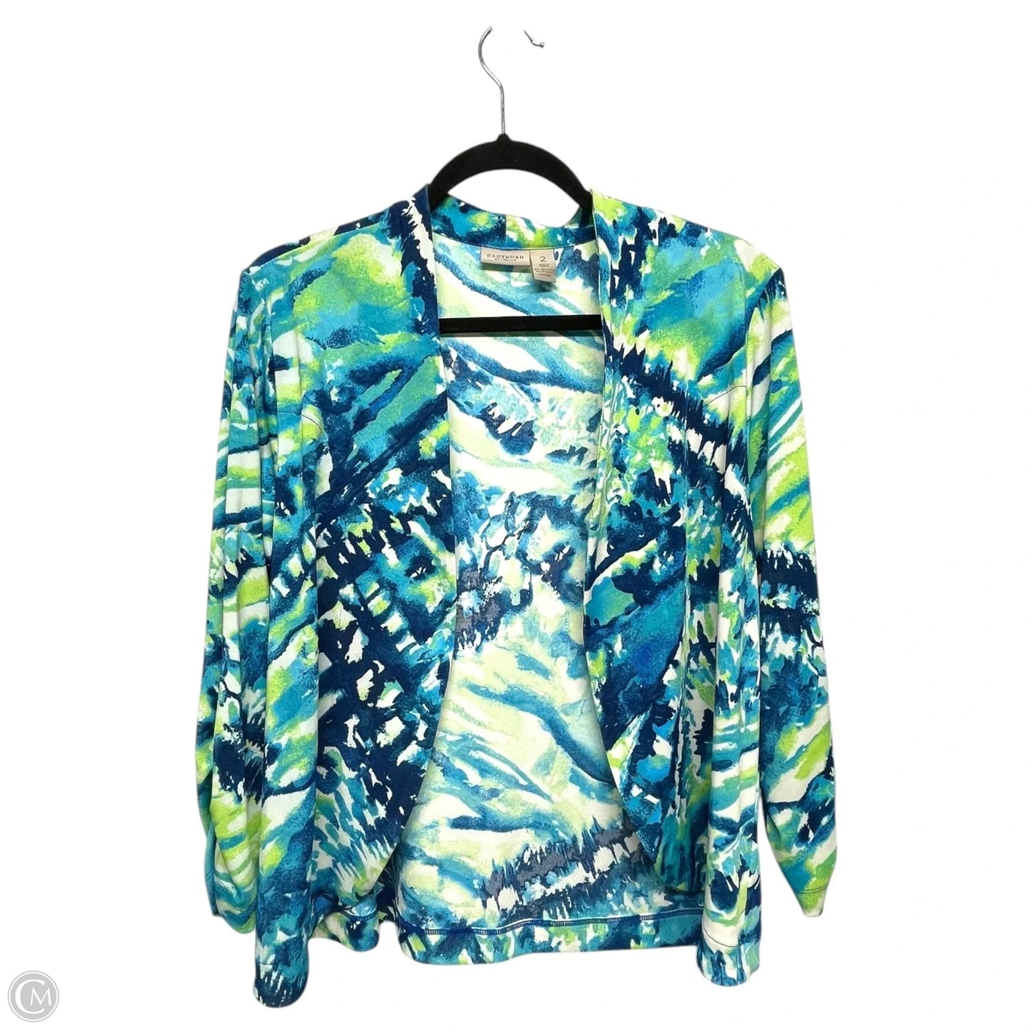 Blazer By Chicos In Blue & Green, Size: L